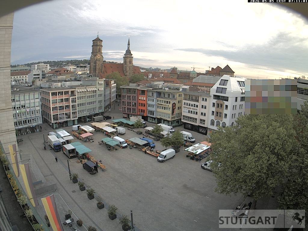 Archived image Webcam Stuttgart at the Market Square