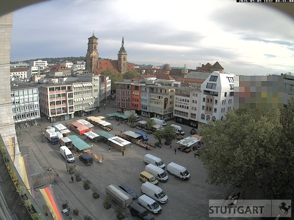 Archived image Webcam Stuttgart at the Market Square