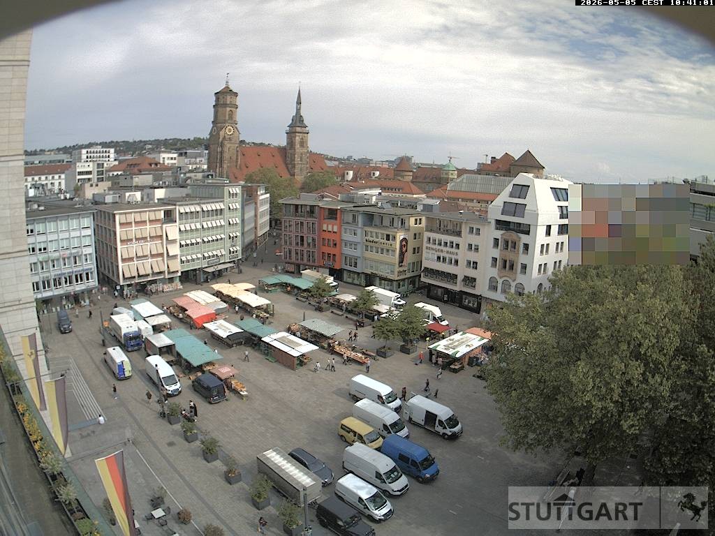 Archived image Webcam Stuttgart at the Market Square