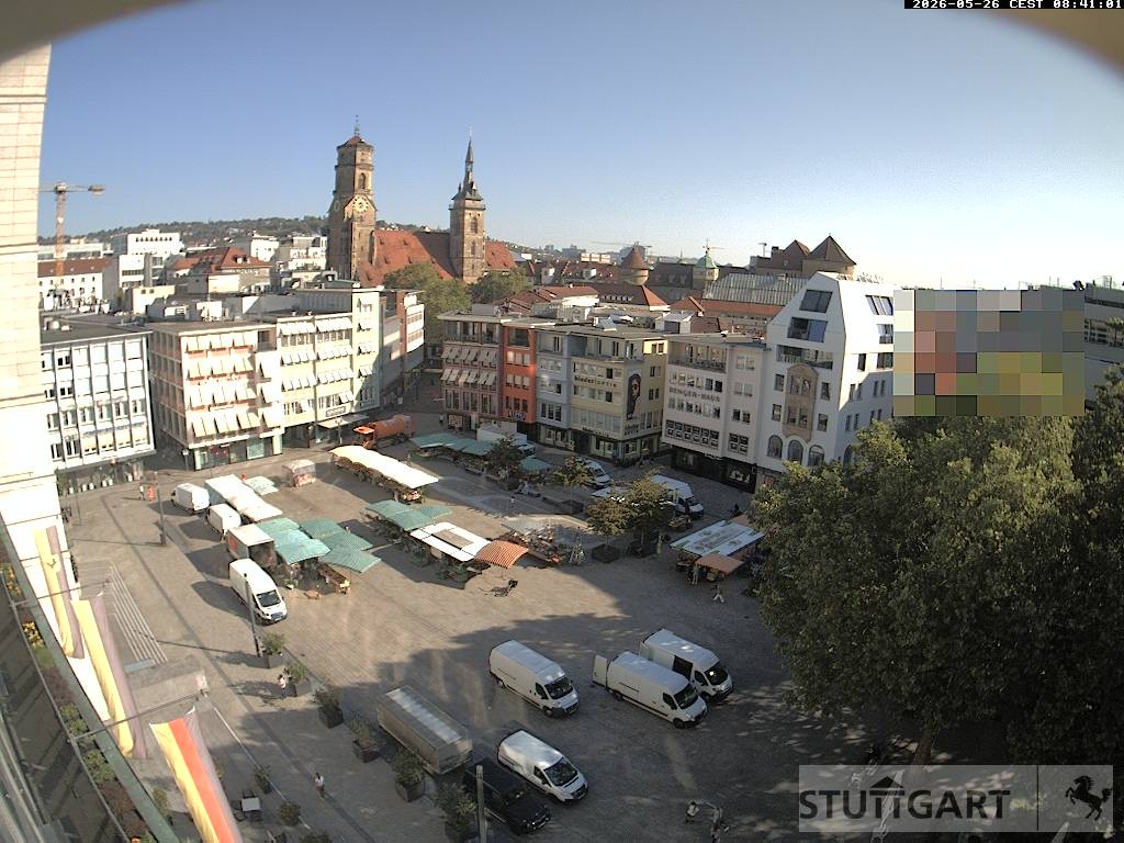 Archived image Webcam Stuttgart at the Market Square