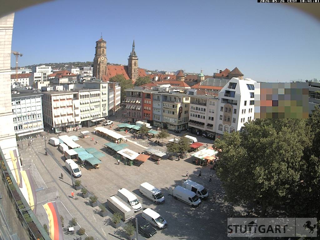 Archived image Webcam Stuttgart at the Market Square