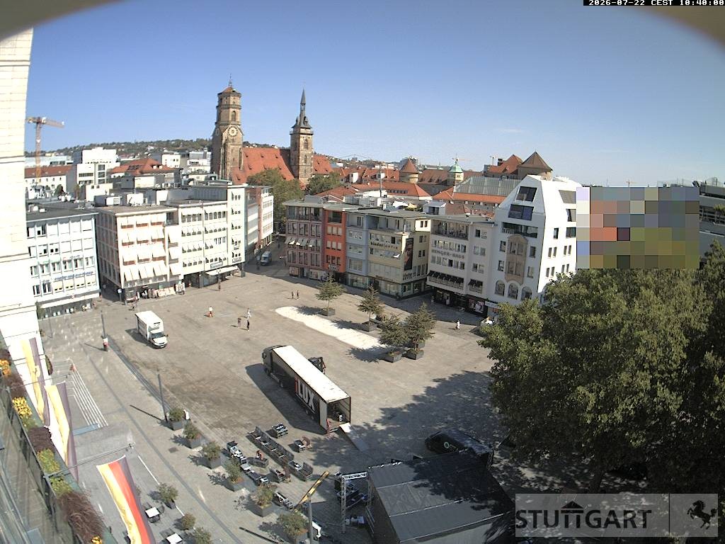 Archived image Webcam Stuttgart at the Market Square
