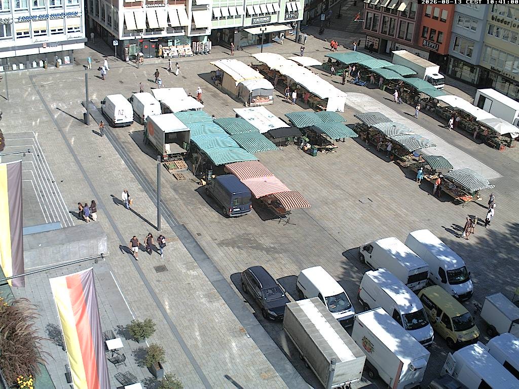 Archived image Webcam Stuttgart at the Market Square