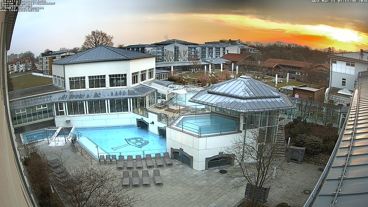 Archiv Foto Webcam Bad Füssing: Therme Eins - Thermenhof Ost