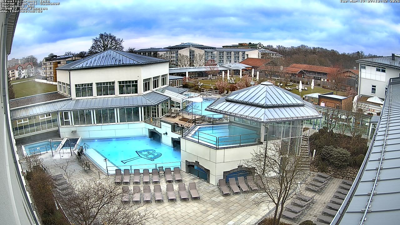 Archiv Foto Webcam Bad Füssing: Therme Eins - Thermenhof Ost
