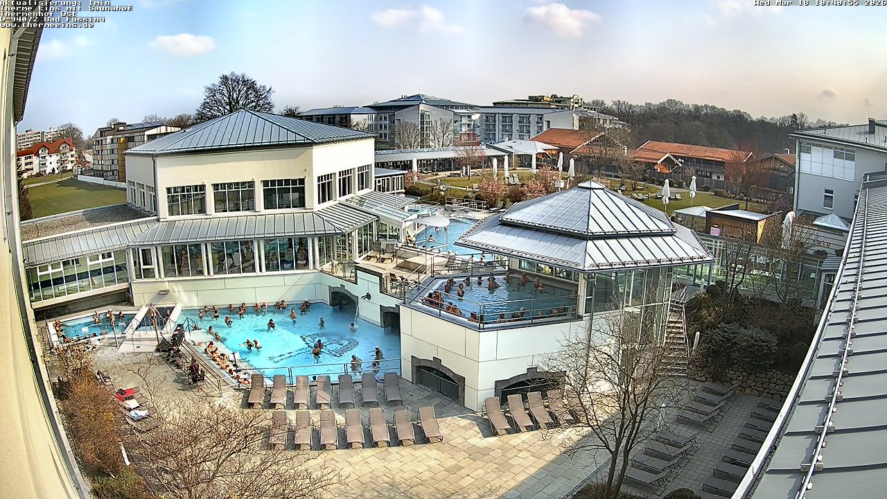 Archiv Foto Webcam Bad Füssing: Therme Eins - Thermenhof Ost