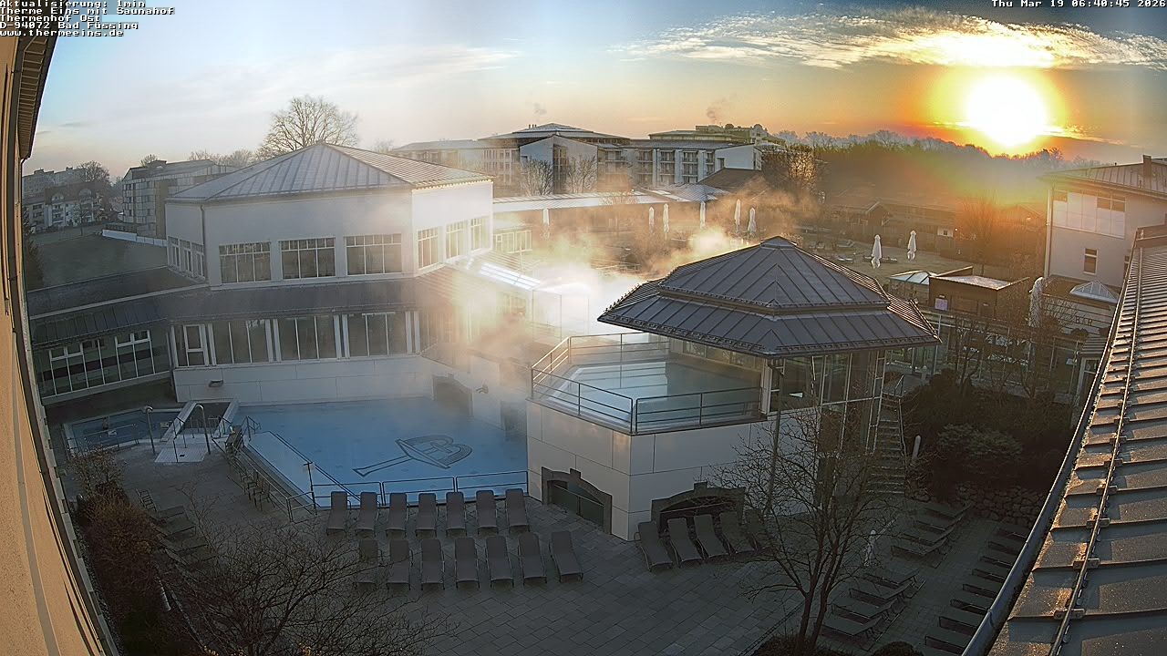 Archiv Foto Webcam Bad Füssing: Therme Eins - Thermenhof Ost