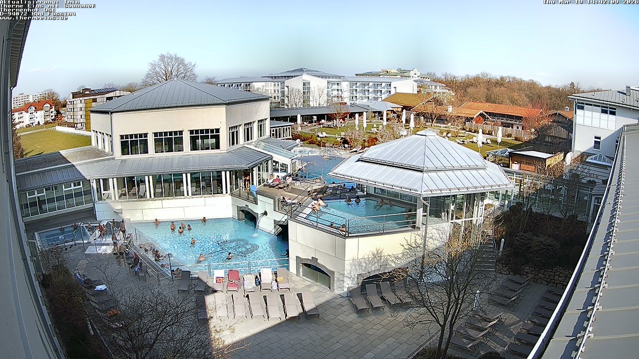 Archiv Foto Webcam Bad Füssing: Therme Eins - Thermenhof Ost