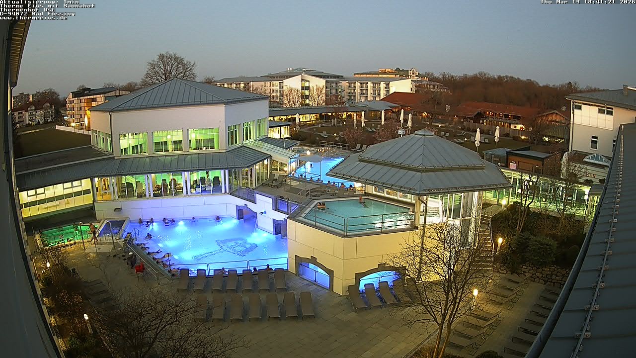 Archiv Foto Webcam Bad Füssing: Therme Eins - Thermenhof Ost
