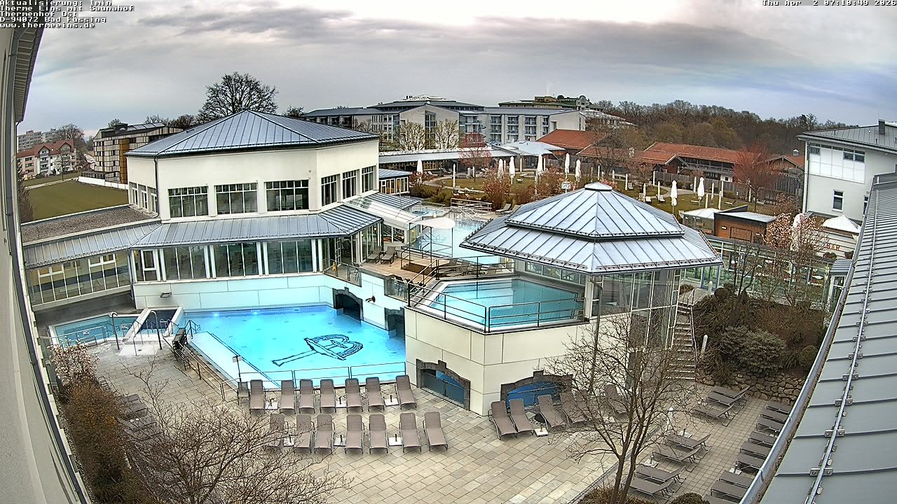 Archiv Foto Webcam Bad Füssing: Therme Eins - Thermenhof Ost