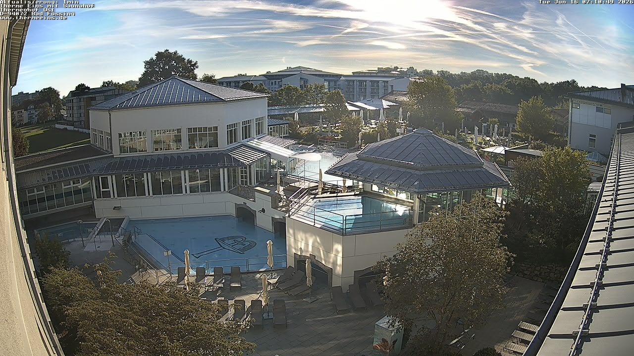Archiv Foto Webcam Bad Füssing: Therme Eins - Thermenhof Ost
