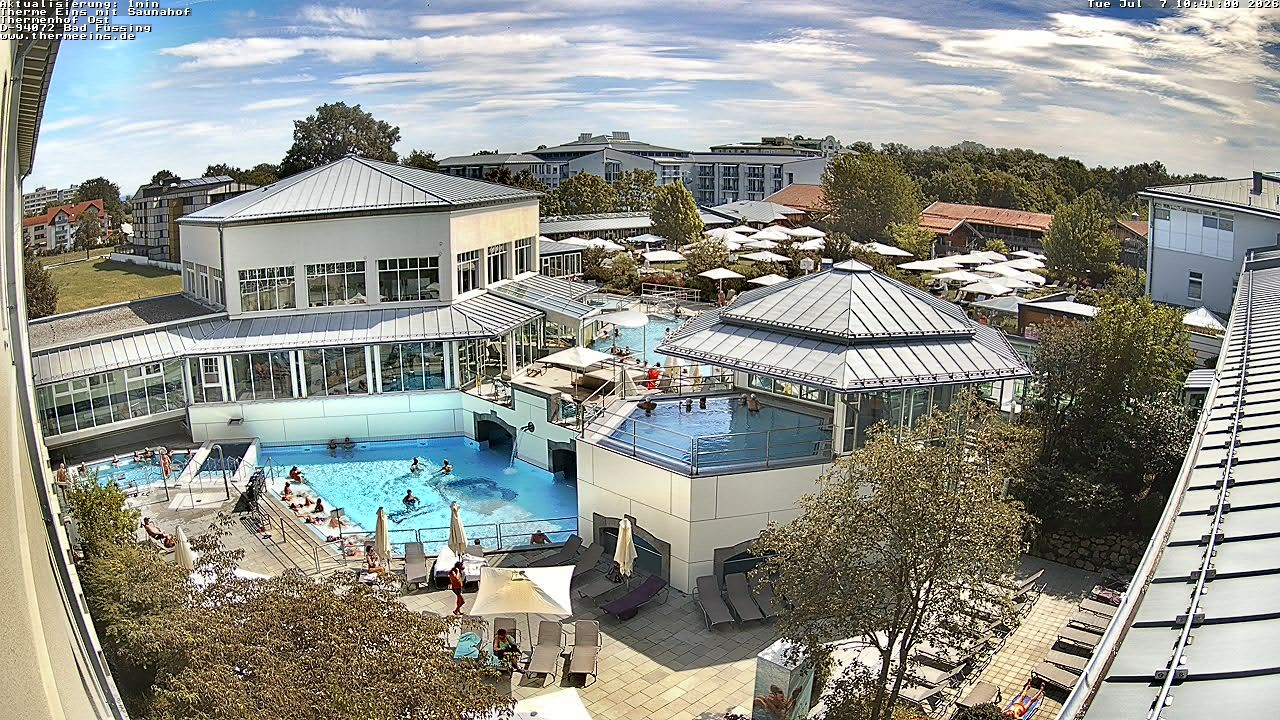 Archiv Foto Webcam Bad Füssing: Therme Eins - Thermenhof Ost