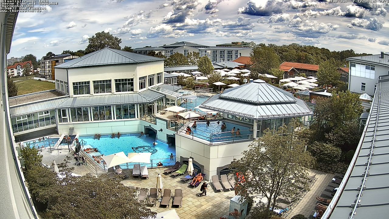 Archiv Foto Webcam Bad Füssing: Therme Eins - Thermenhof Ost