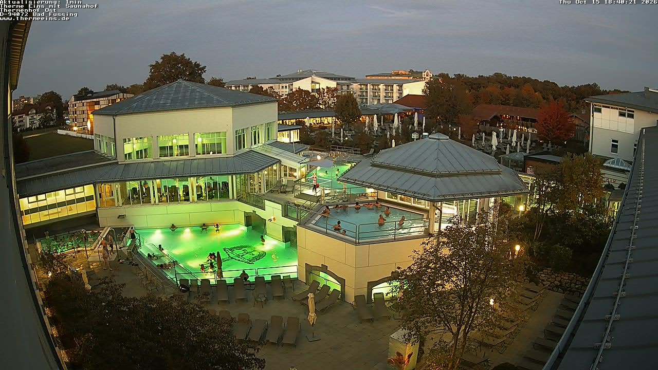 Archiv Foto Webcam Bad Füssing: Therme Eins - Thermenhof Ost