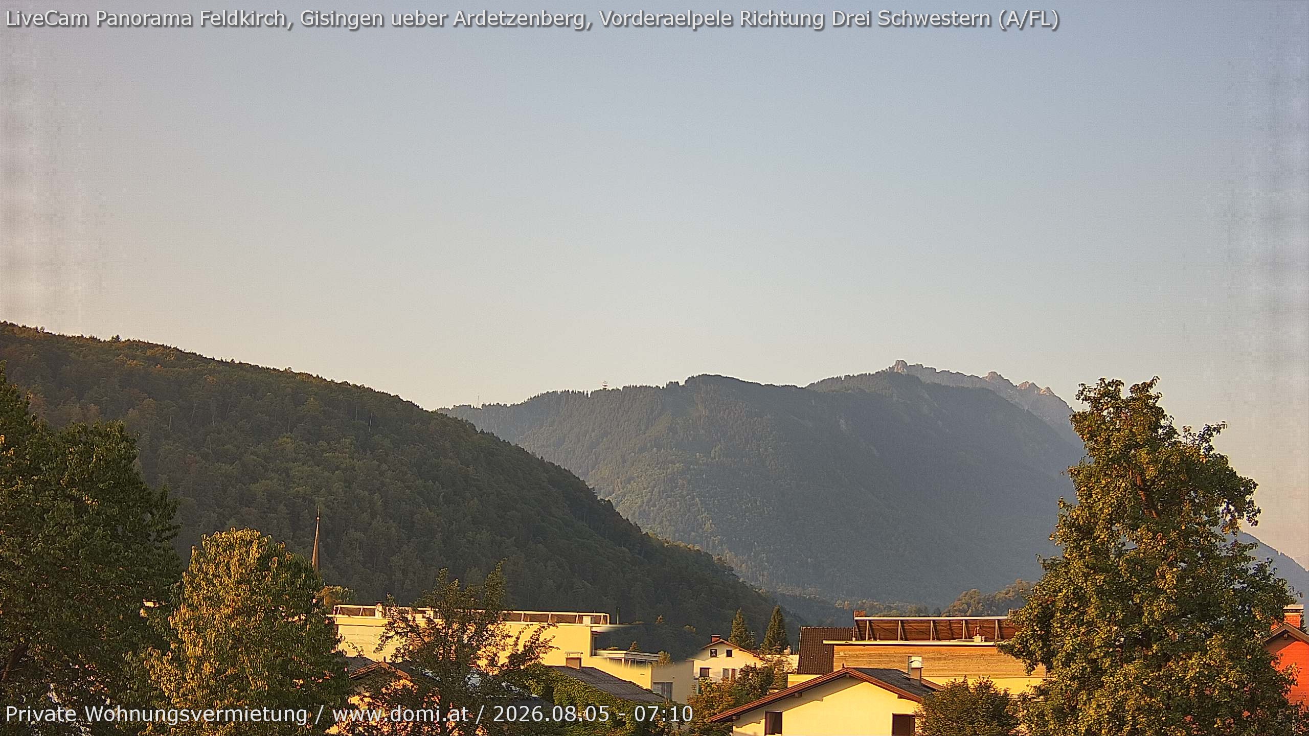 Archived image Webcam View over Gisingen in Feldkirch