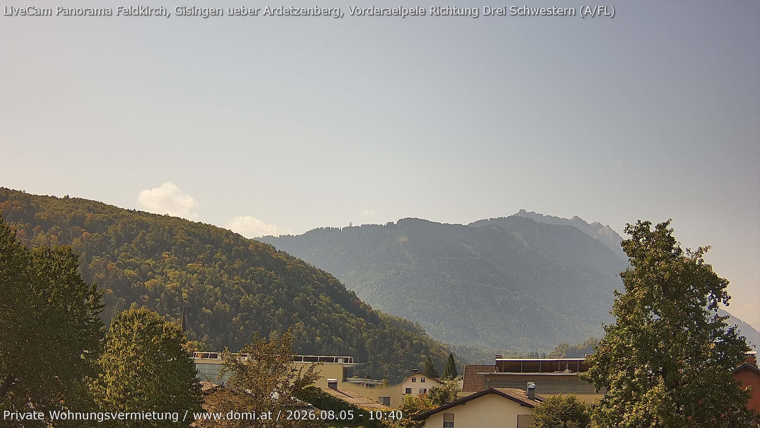 Archived image Webcam View over Gisingen in Feldkirch