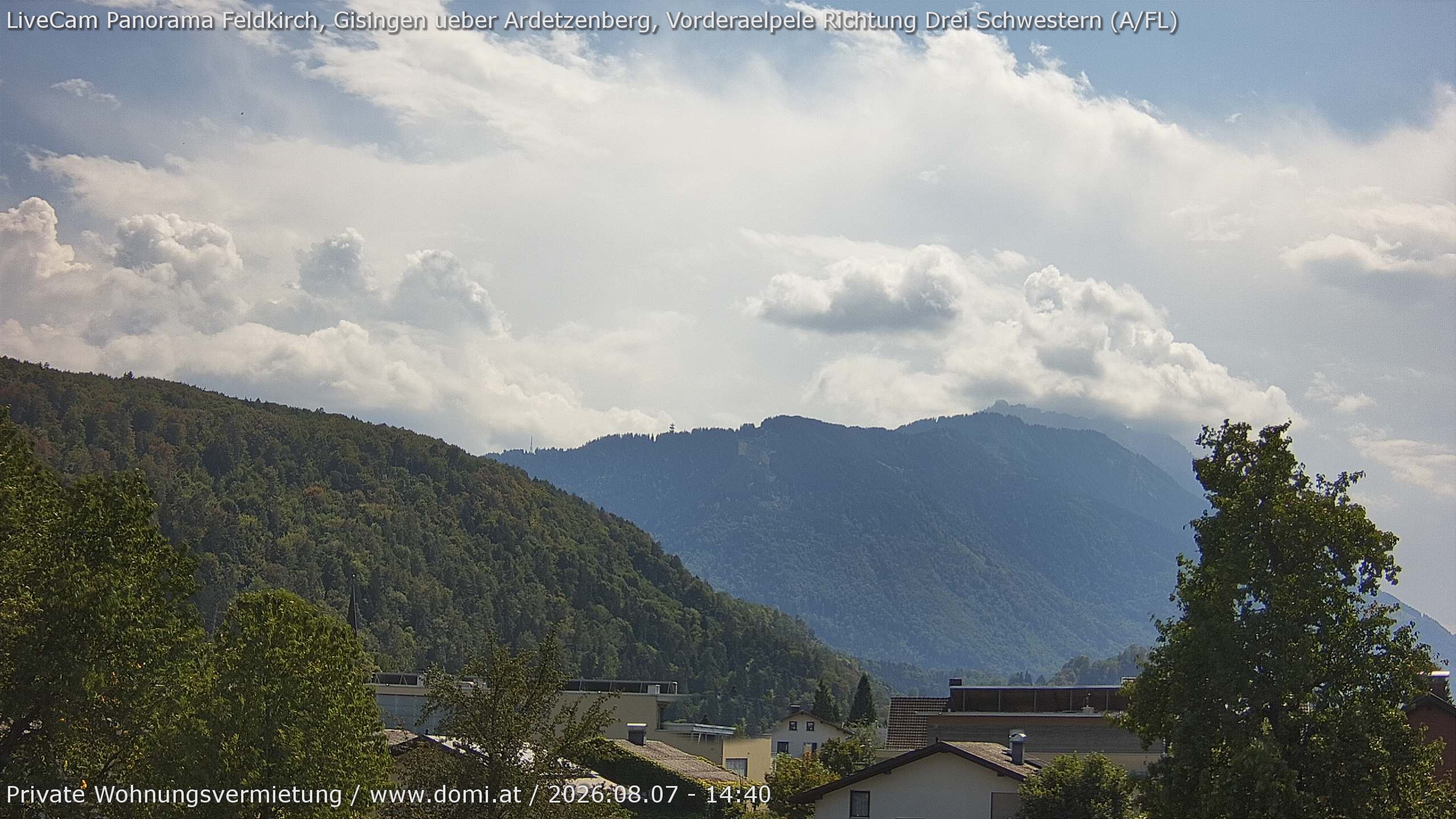 Archived image Webcam View over Gisingen in Feldkirch