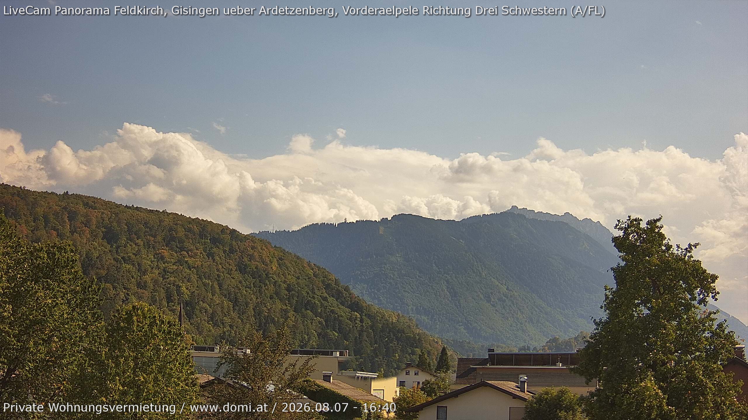Archived image Webcam View over Gisingen in Feldkirch