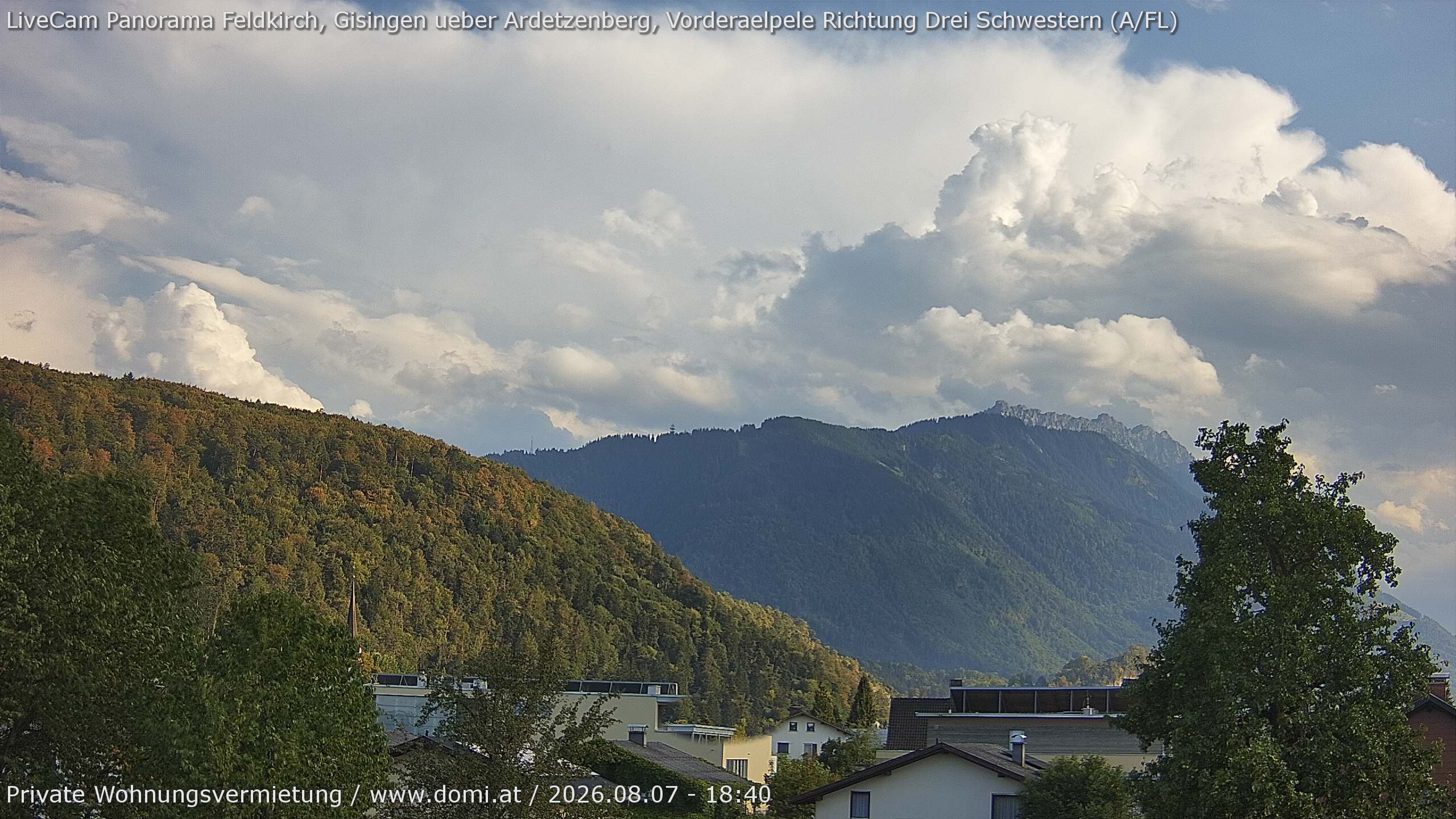 Archived image Webcam View over Gisingen in Feldkirch