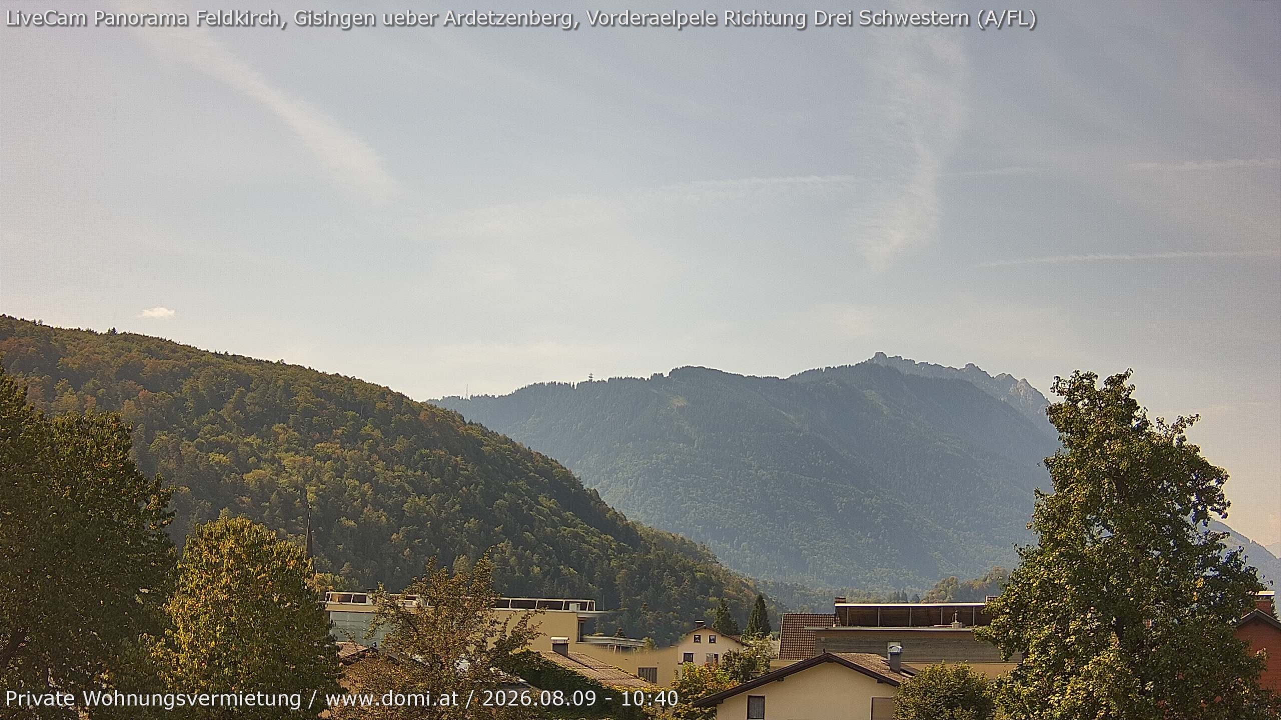 Archived image Webcam View over Gisingen in Feldkirch