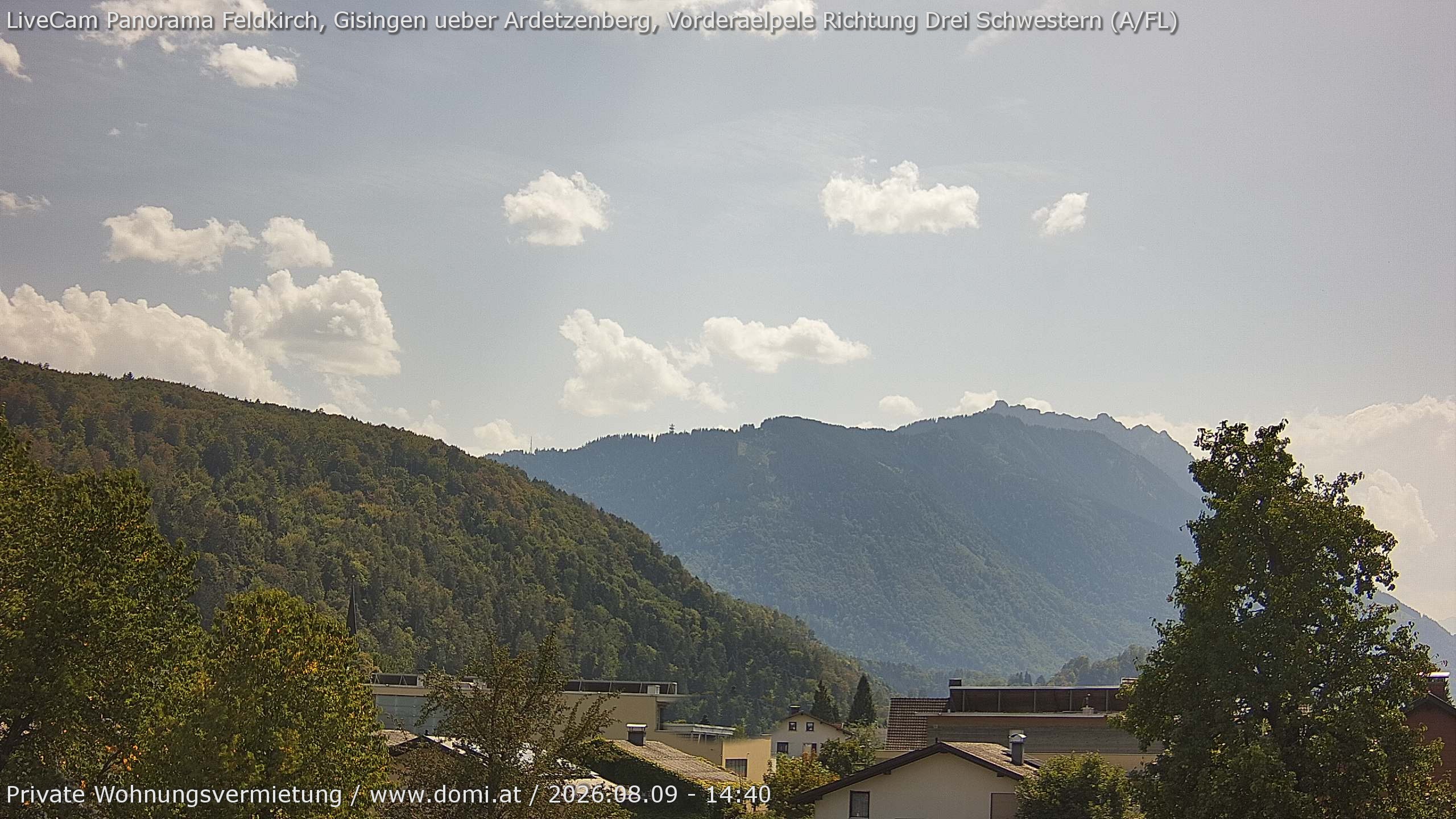 Archived image Webcam View over Gisingen in Feldkirch