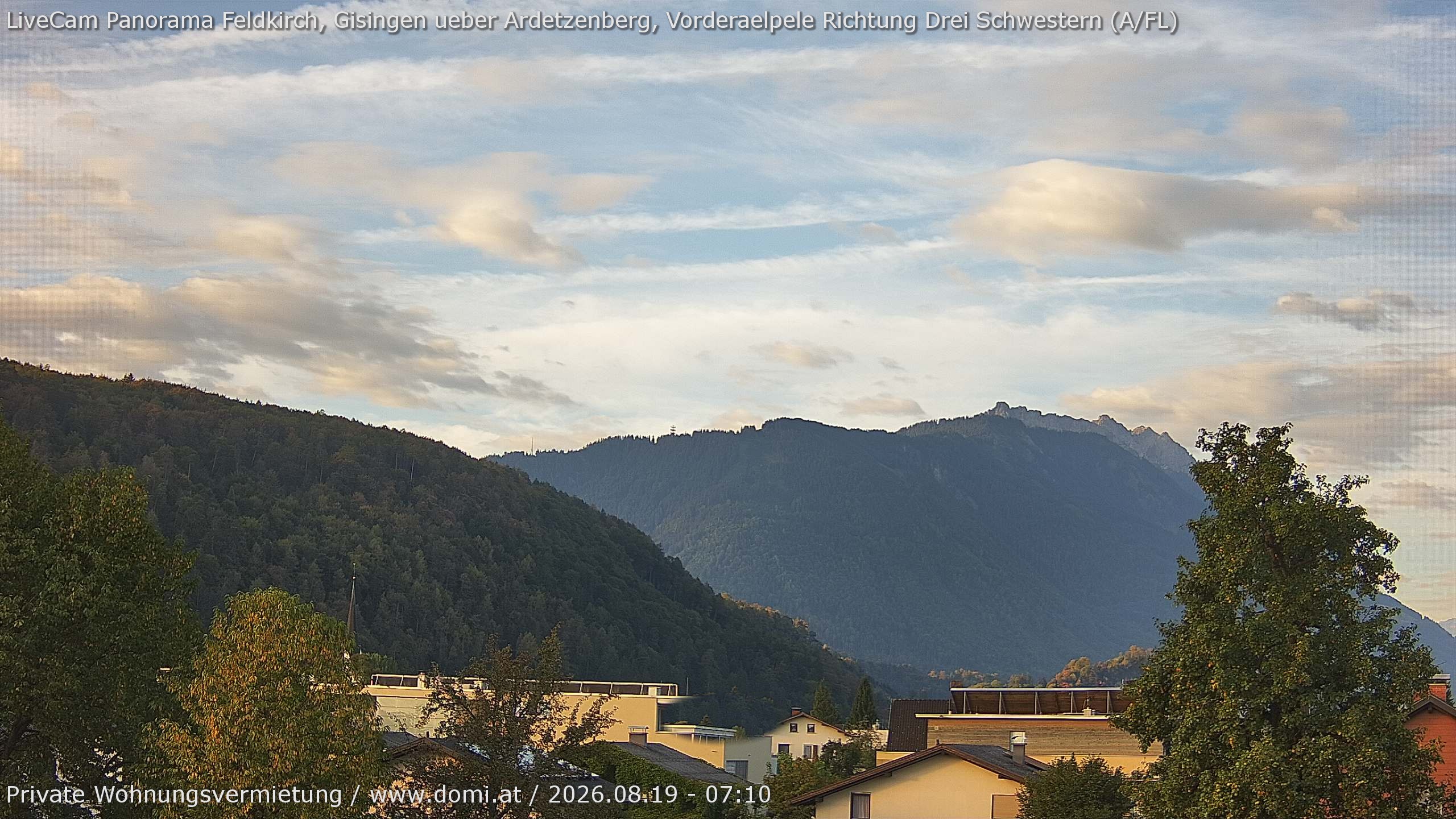Archived image Webcam View over Gisingen in Feldkirch