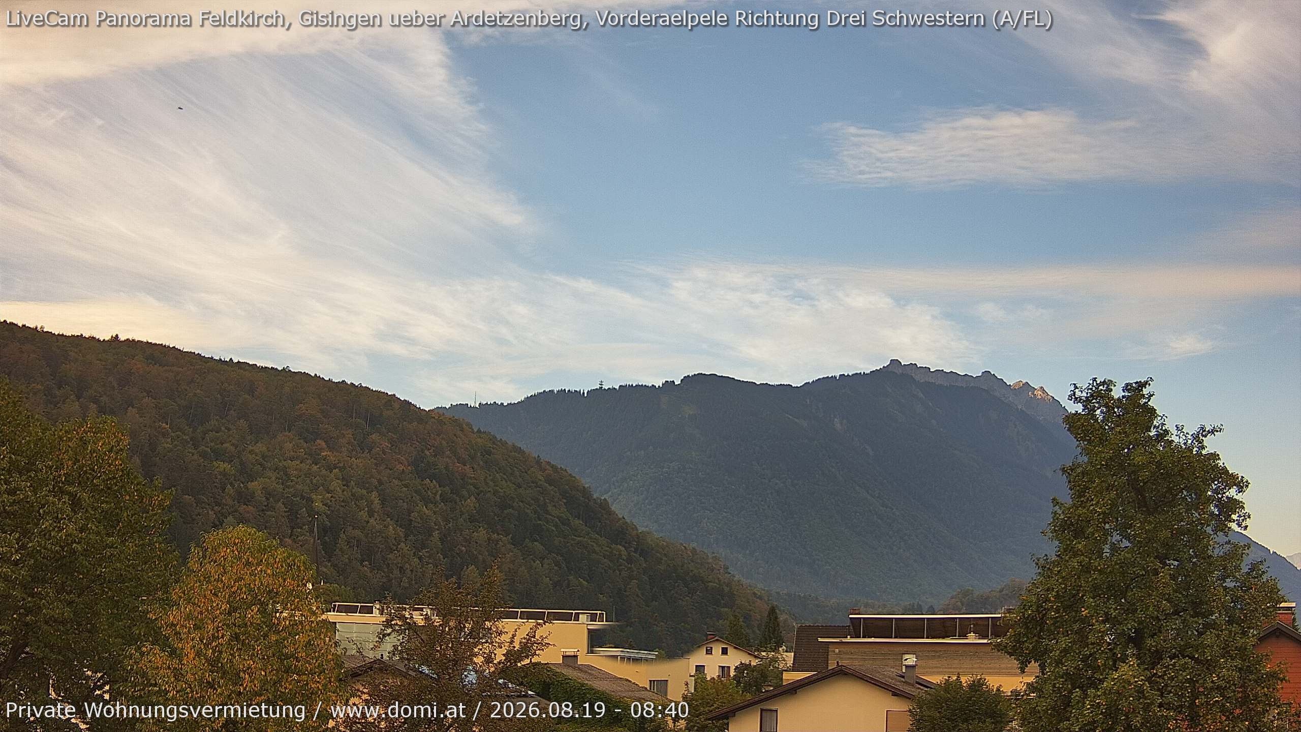 Archived image Webcam View over Gisingen in Feldkirch