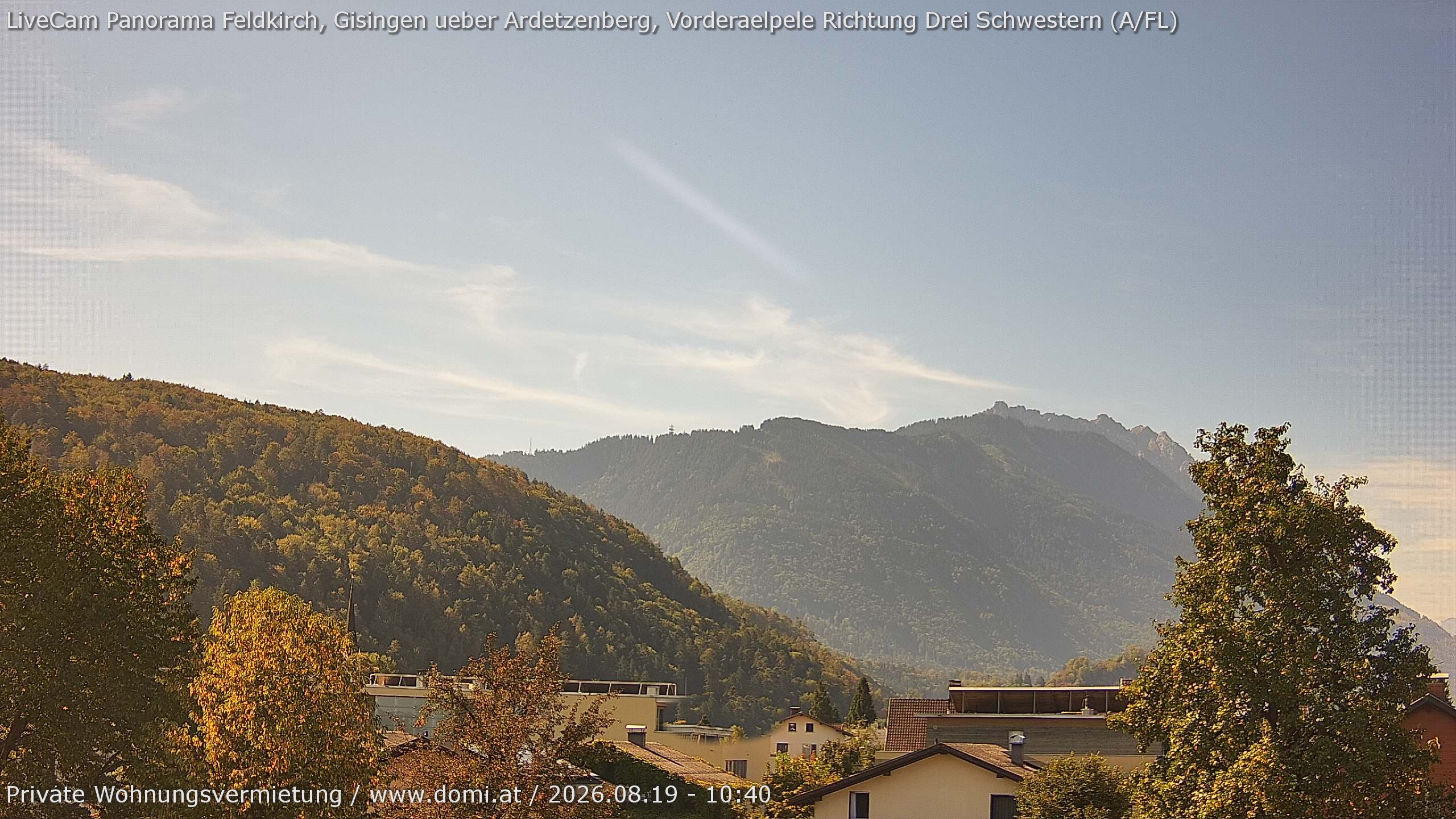 Archived image Webcam View over Gisingen in Feldkirch