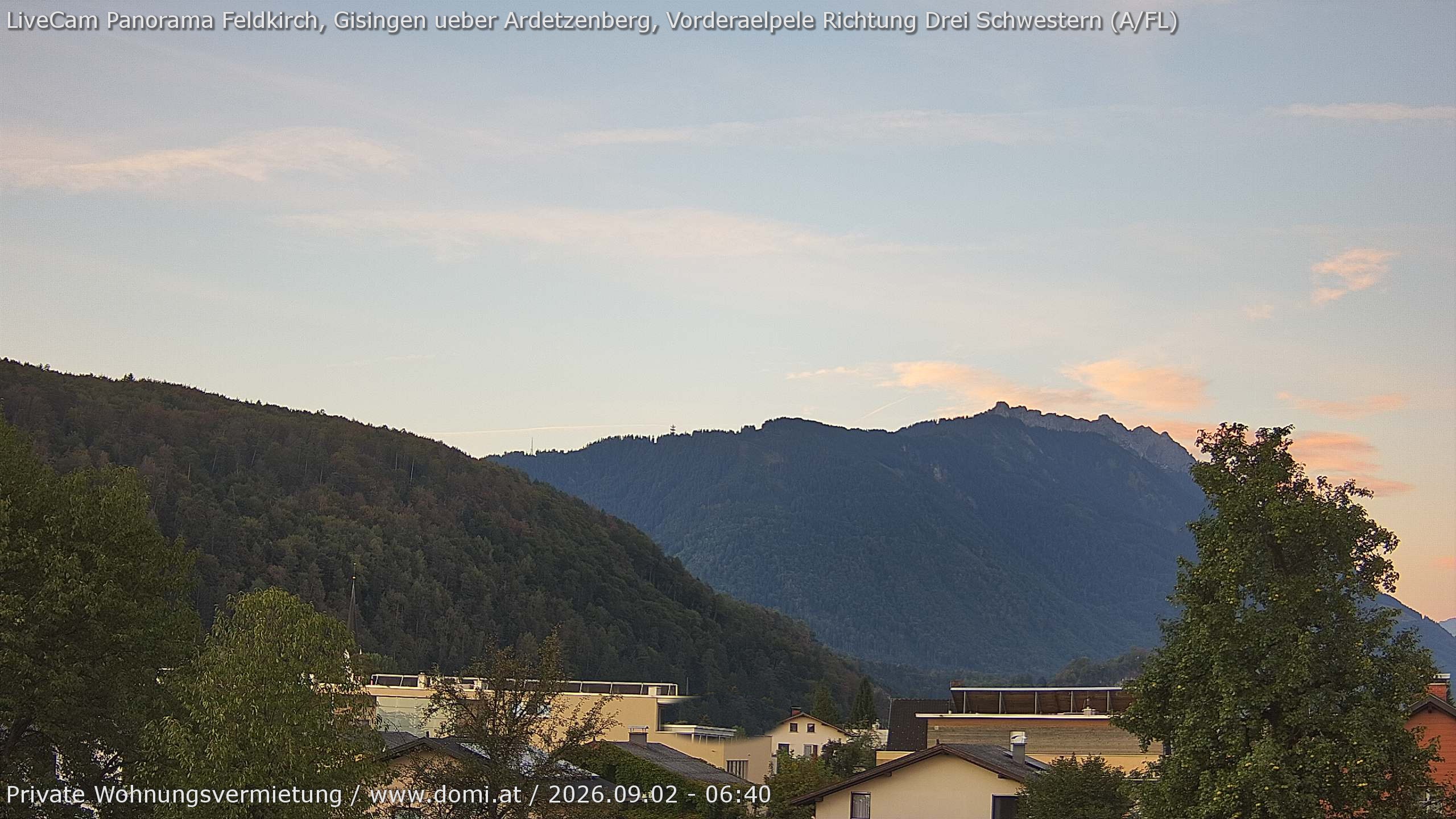 Archived image Webcam View over Gisingen in Feldkirch