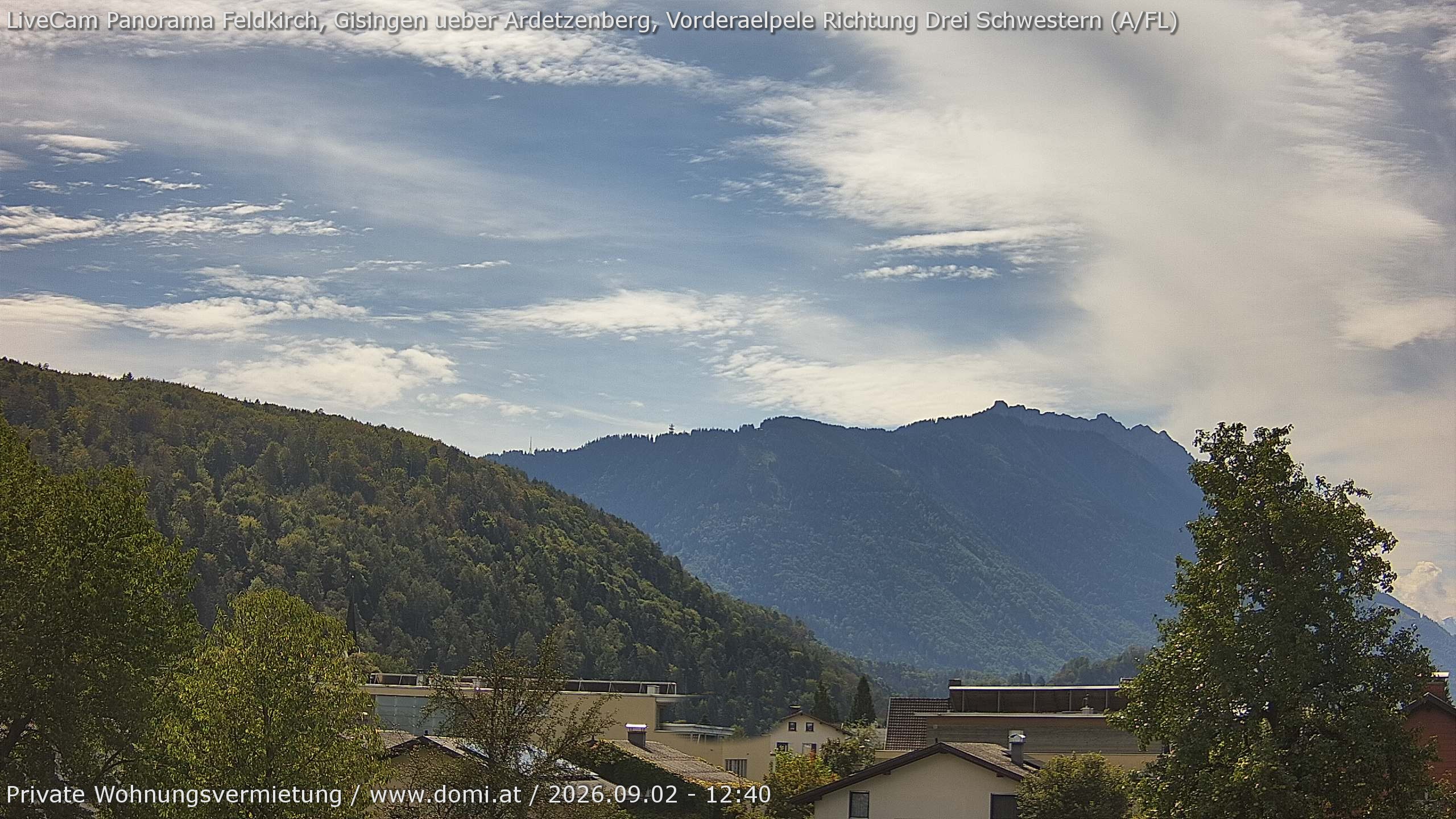 Archived image Webcam View over Gisingen in Feldkirch