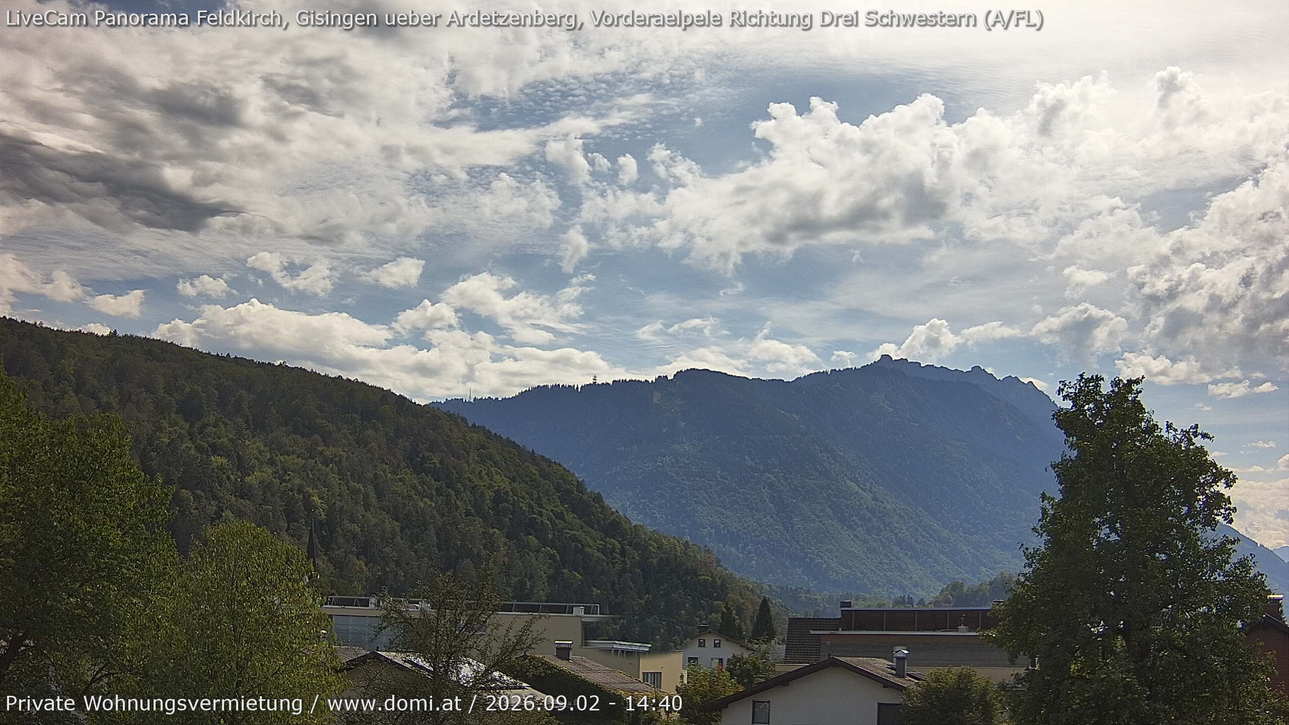 Archived image Webcam View over Gisingen in Feldkirch