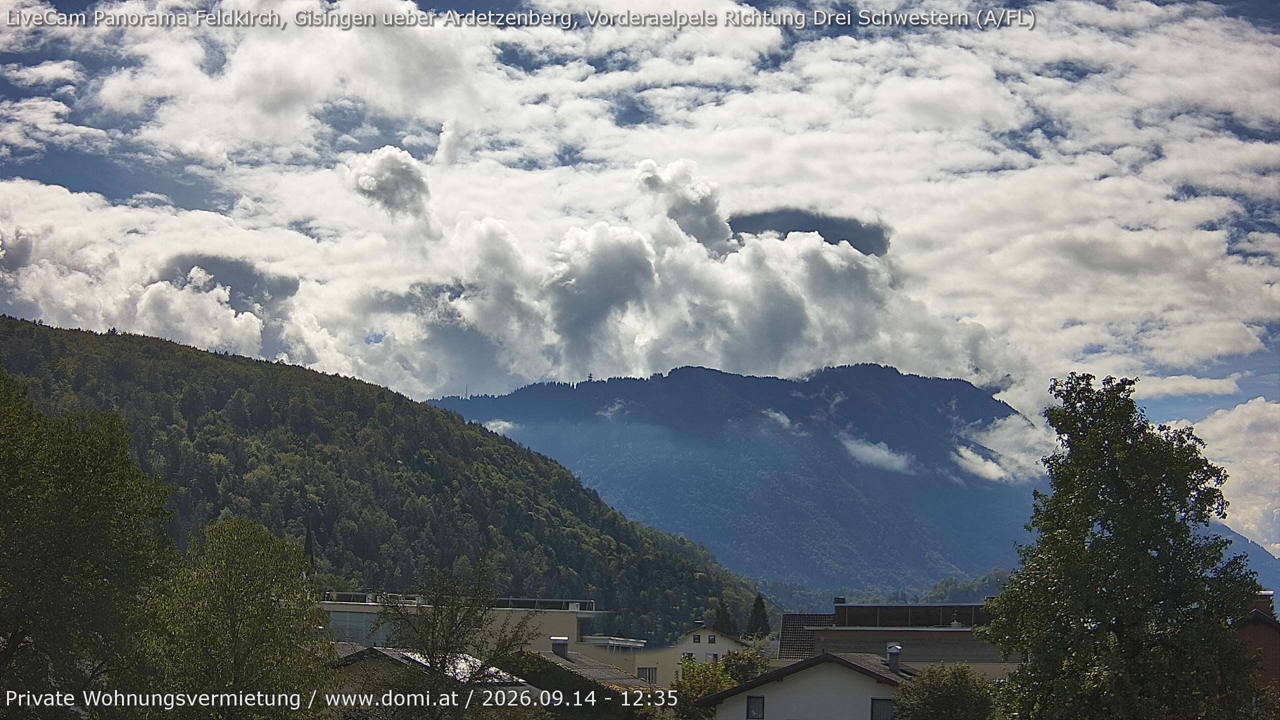 Archiv Foto Webcam Blick über Gisingen bei Feldkirch