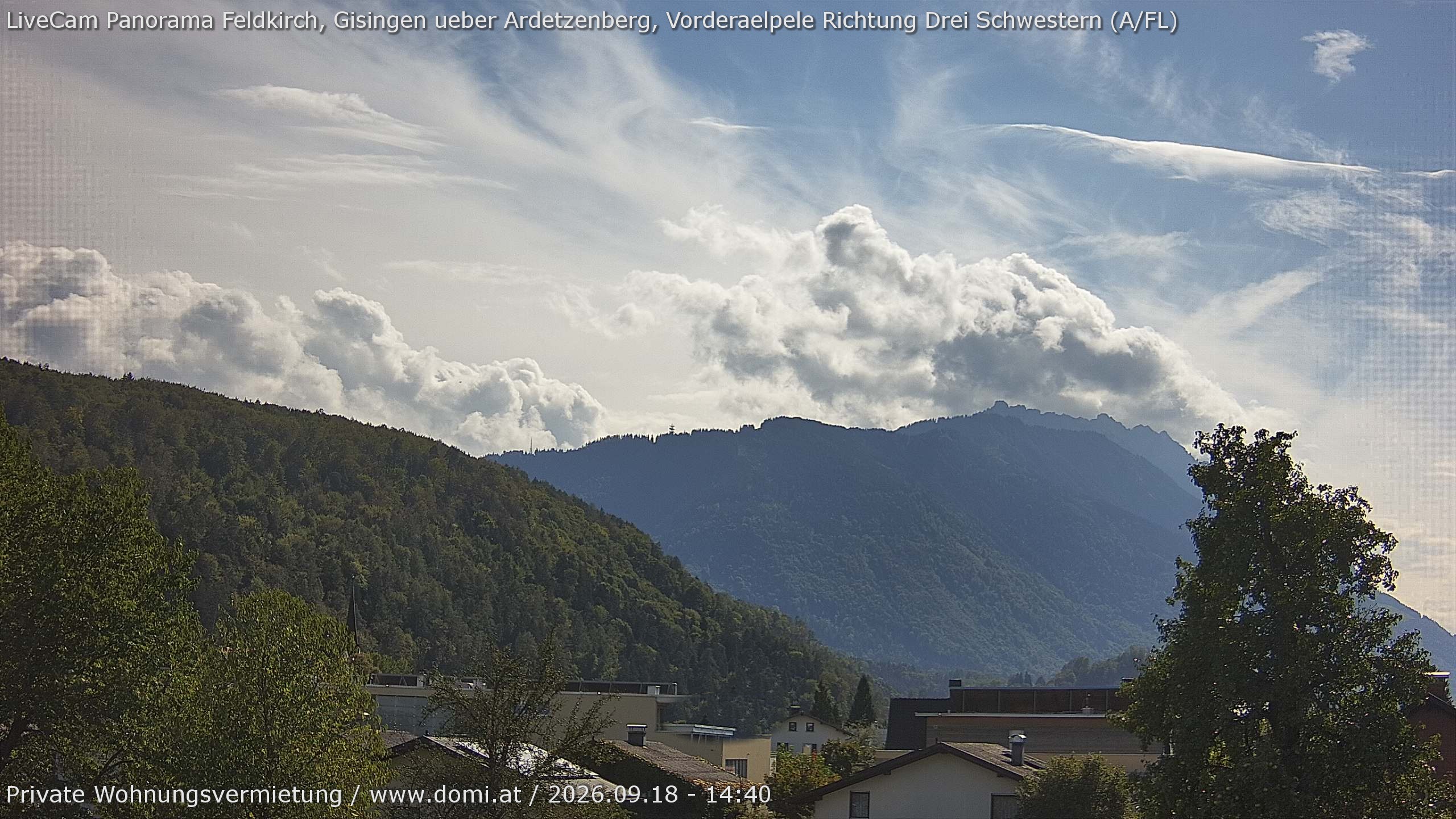Archived image Webcam View over Gisingen in Feldkirch