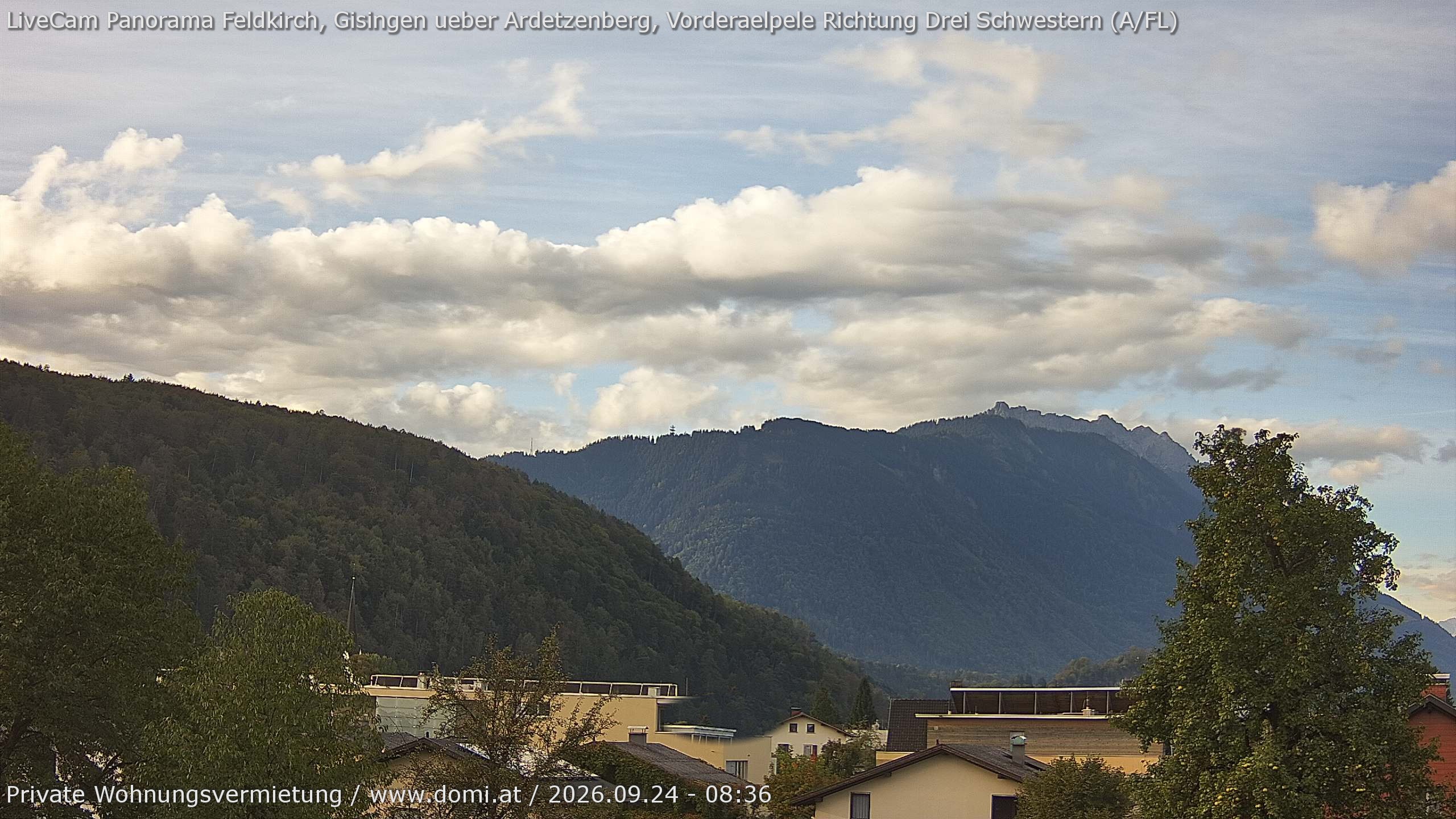 Archiv Foto Webcam Blick über Gisingen bei Feldkirch