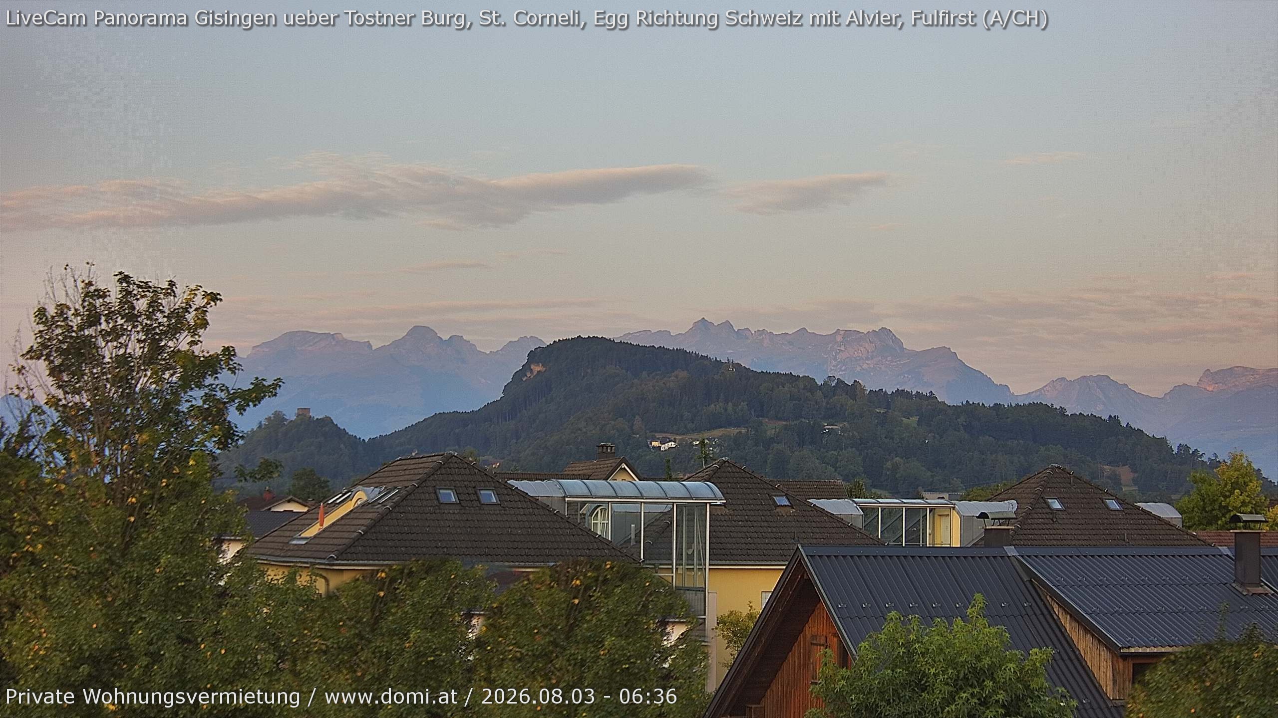 Archiv Foto Webcam Ausblick von Gisingen in Feldkirch auf Alvier und Fulfirst