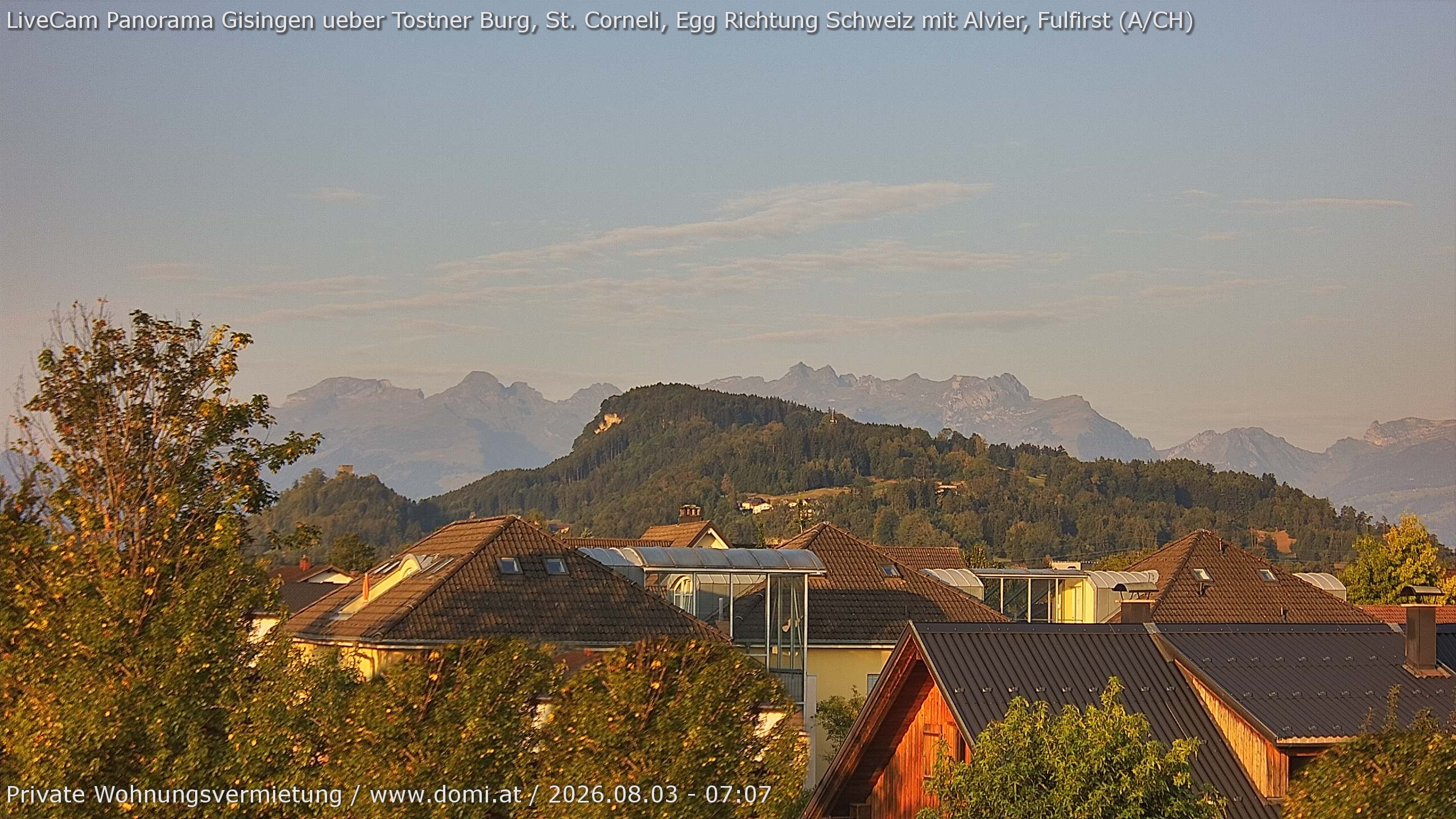 Archiv Foto Webcam Ausblick von Gisingen in Feldkirch auf Alvier und Fulfirst