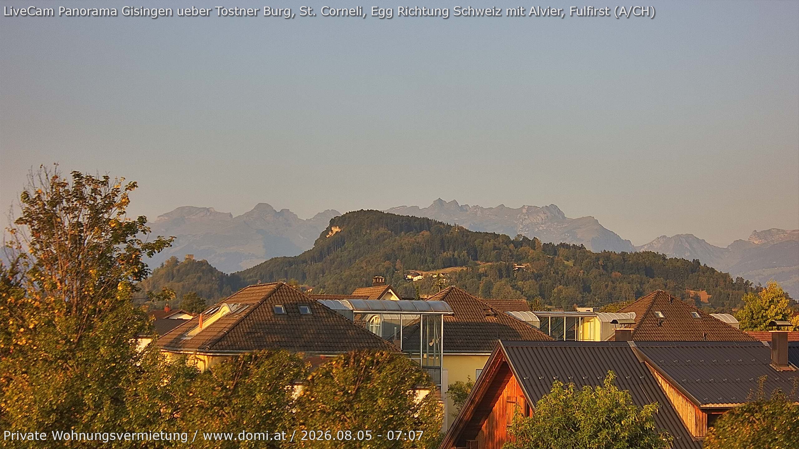 Archiv Foto Webcam Ausblick von Gisingen in Feldkirch auf Alvier und Fulfirst