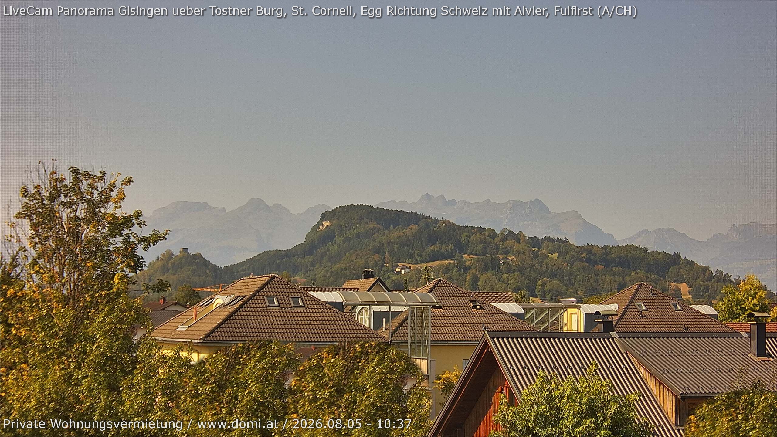 Archiv Foto Webcam Ausblick von Gisingen in Feldkirch auf Alvier und Fulfirst