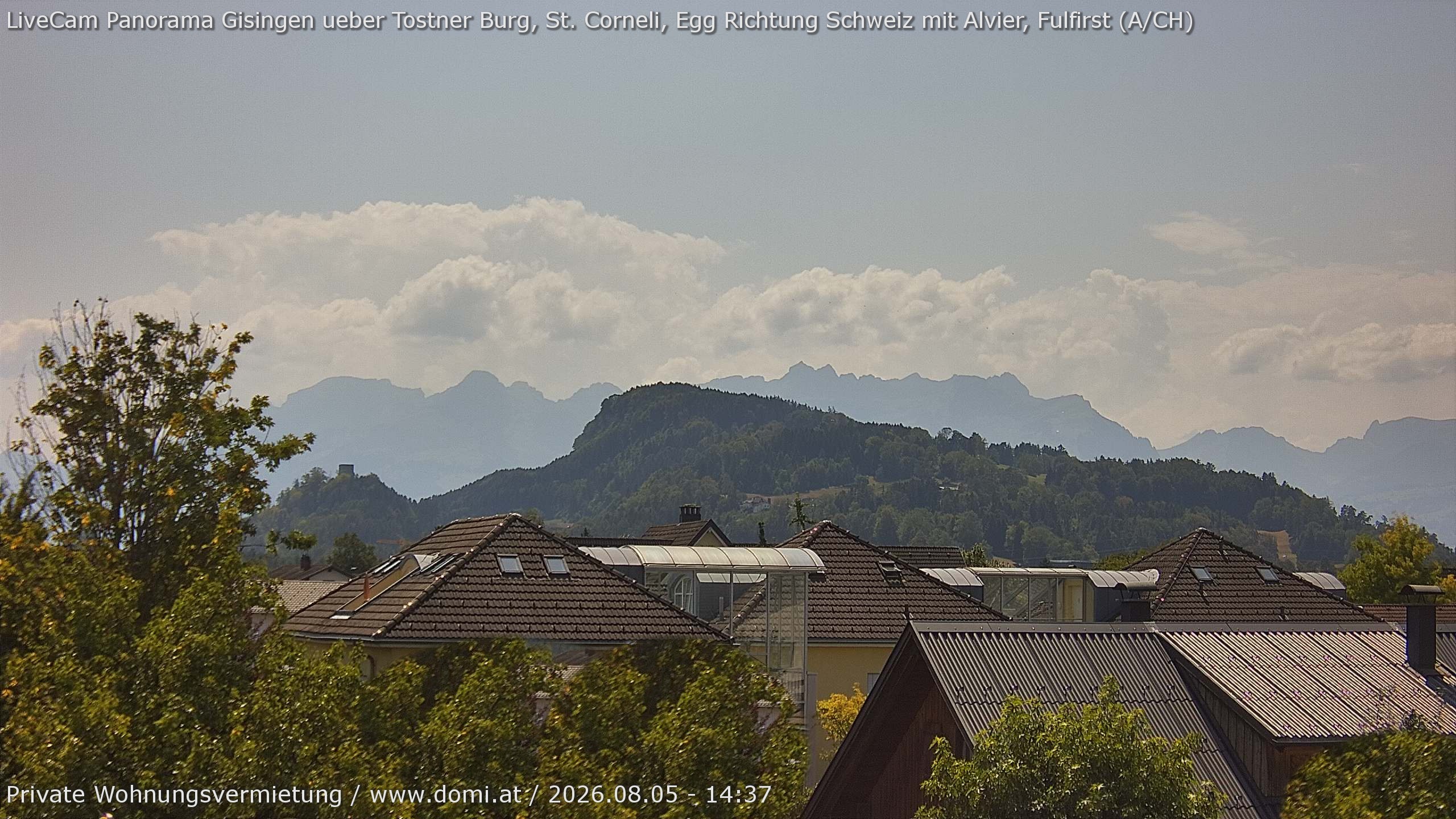 Archived image Webcam View of Alvier and Fulfirst from Gisingen in Feldkirch