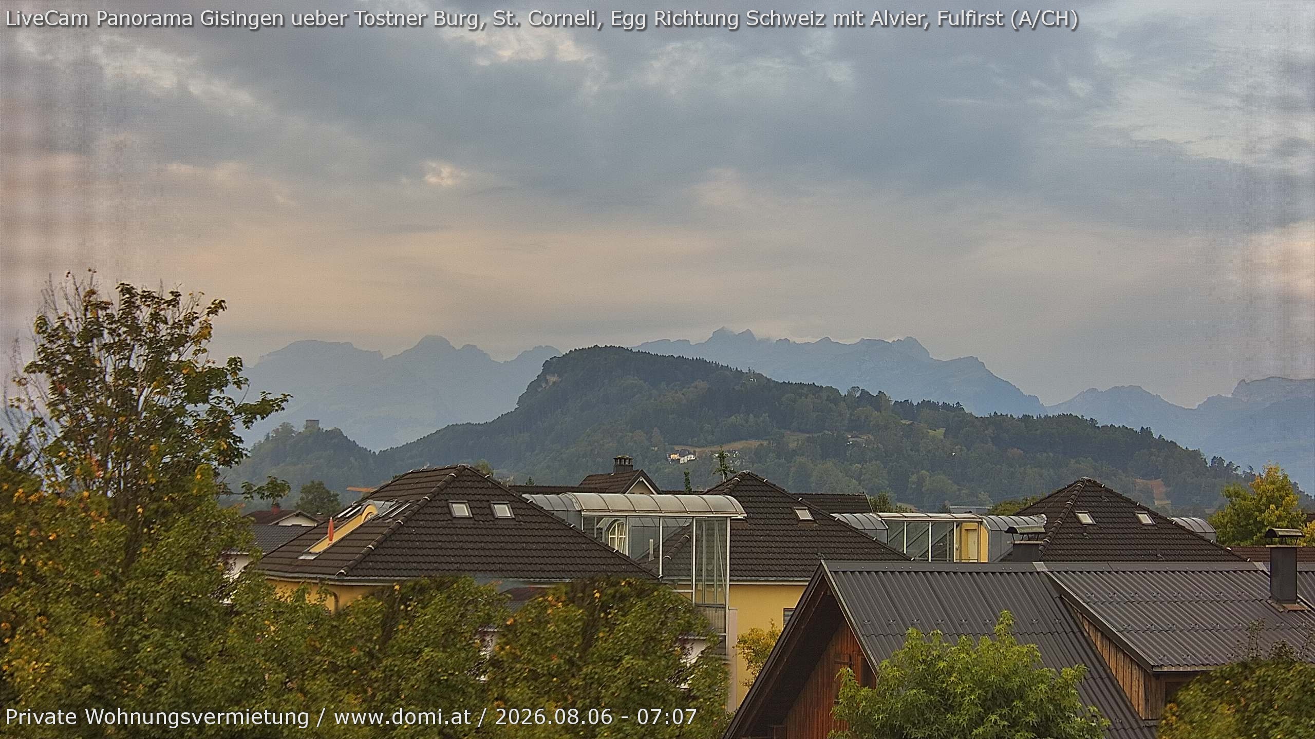 Archiv Foto Webcam Ausblick von Gisingen in Feldkirch auf Alvier und Fulfirst