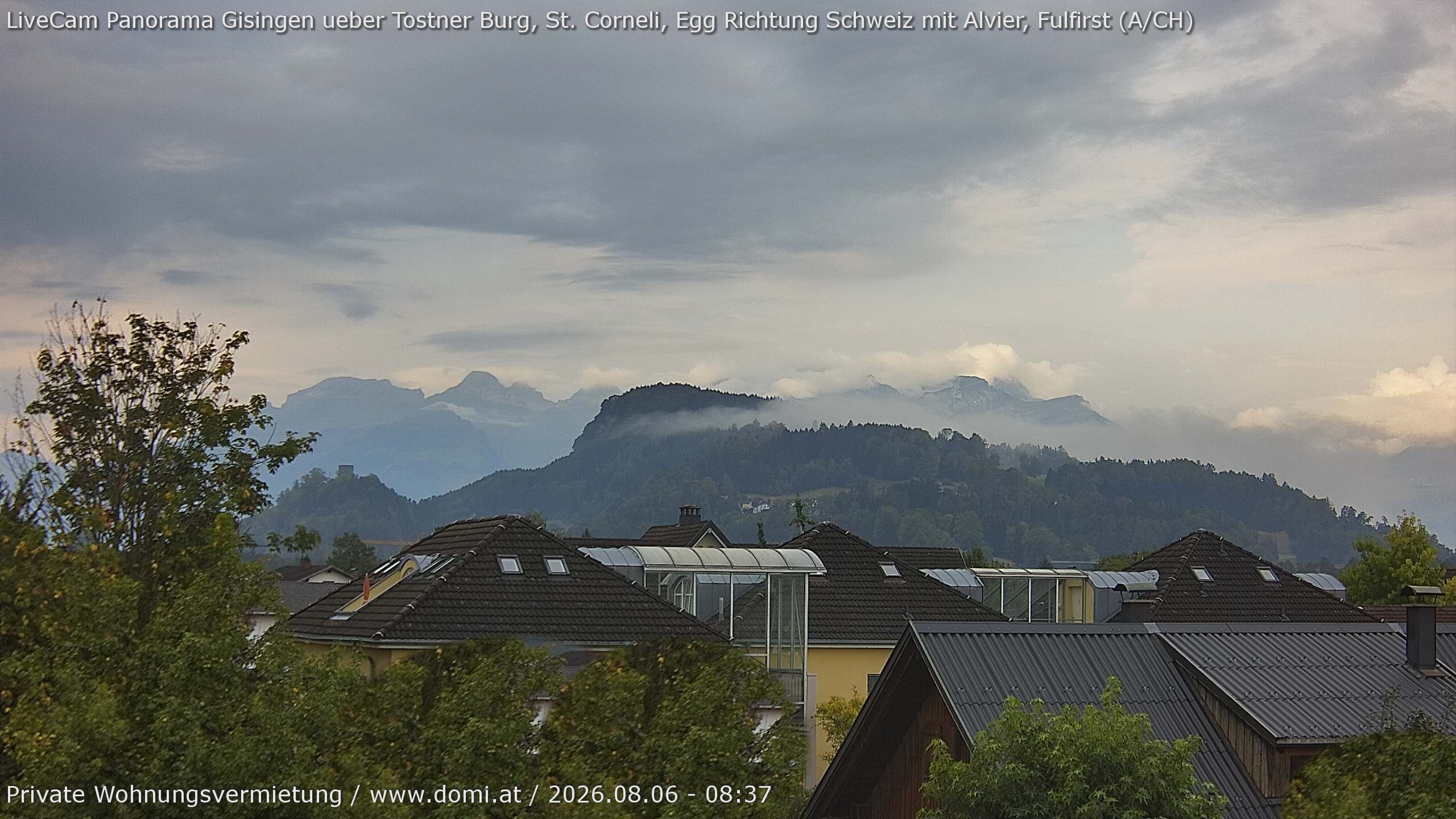 Archived image Webcam View of Alvier and Fulfirst from Gisingen in Feldkirch