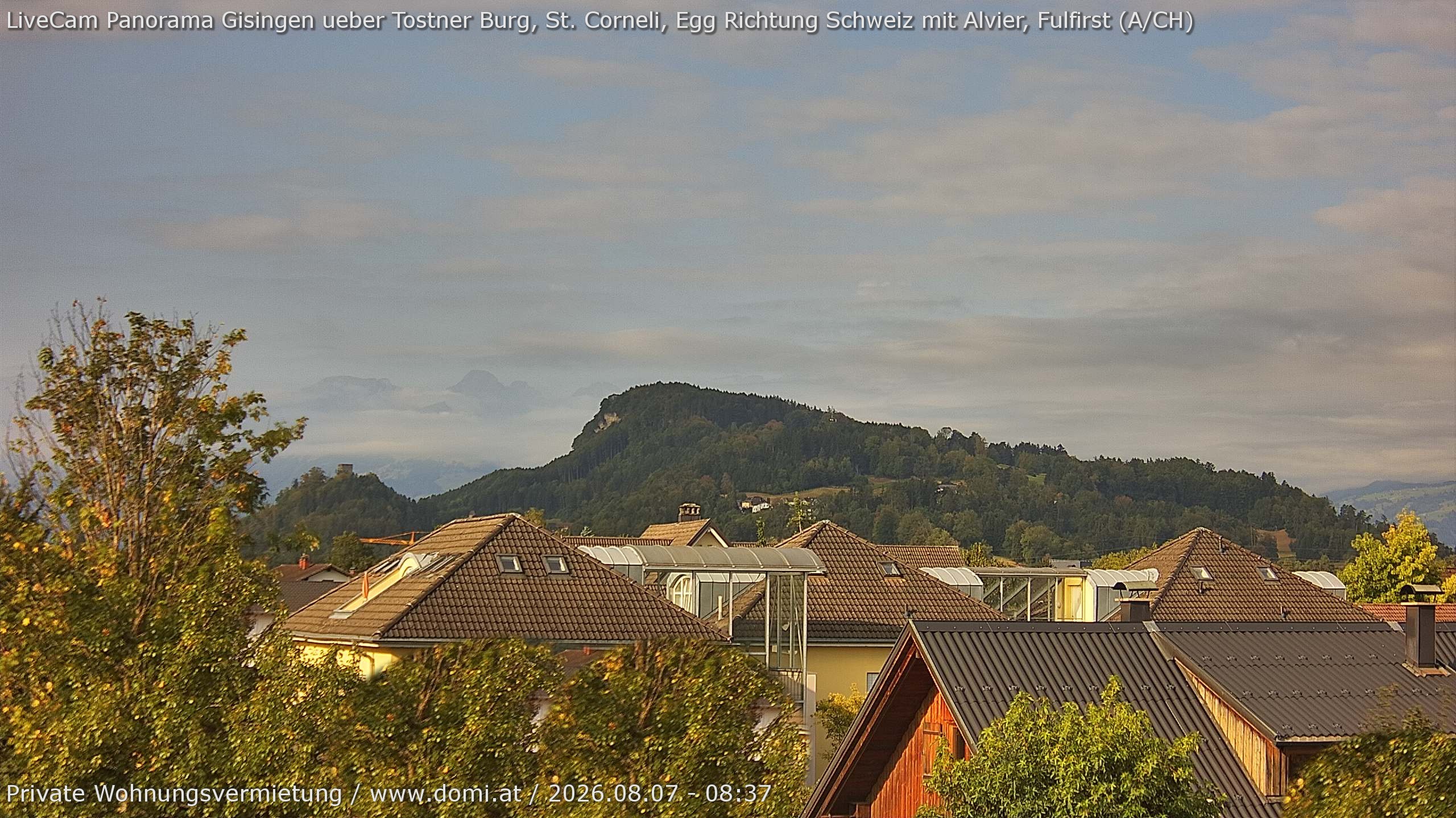 Archiv Foto Webcam Ausblick von Gisingen in Feldkirch auf Alvier und Fulfirst