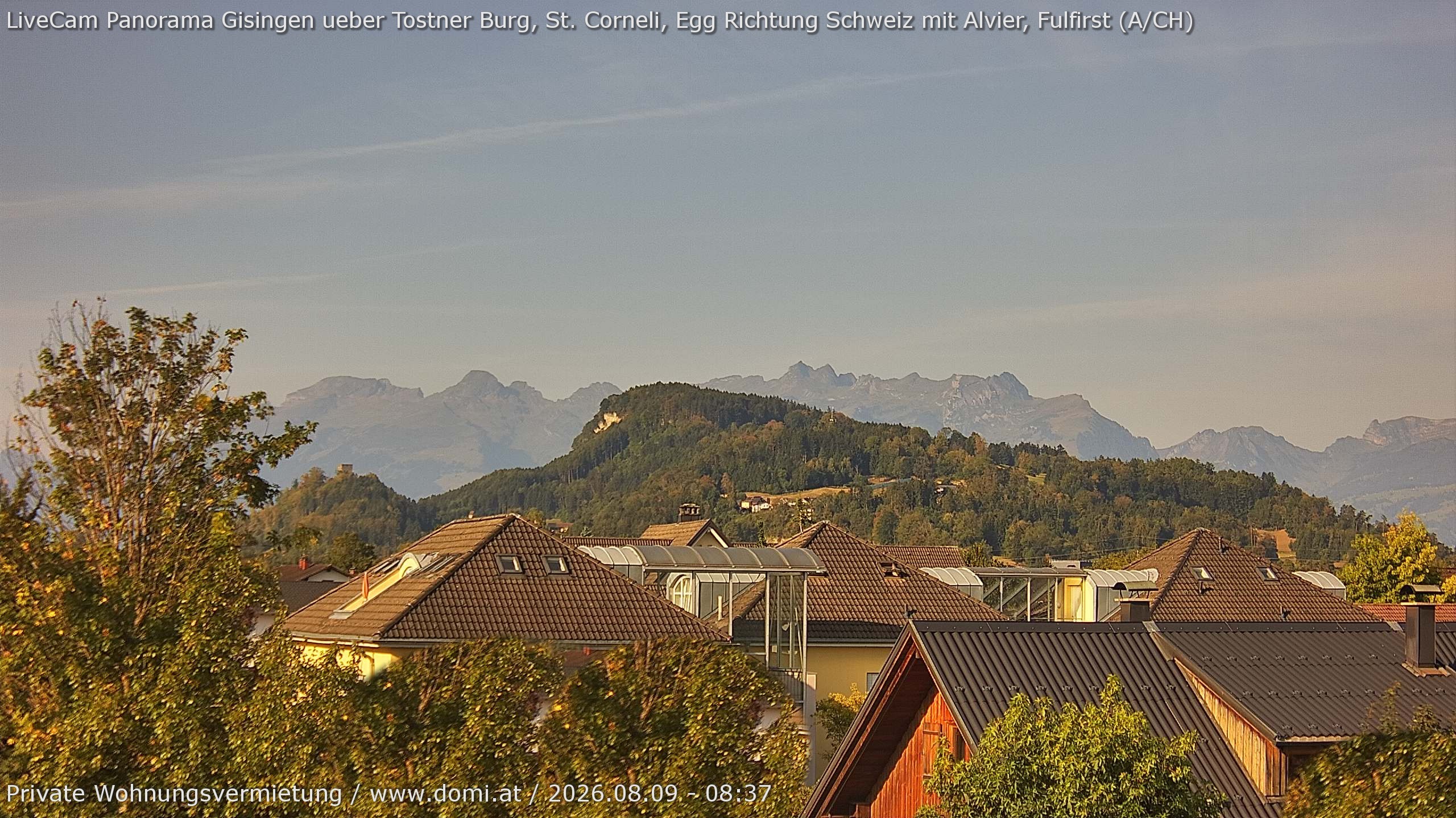 Archived image Webcam View of Alvier and Fulfirst from Gisingen in Feldkirch