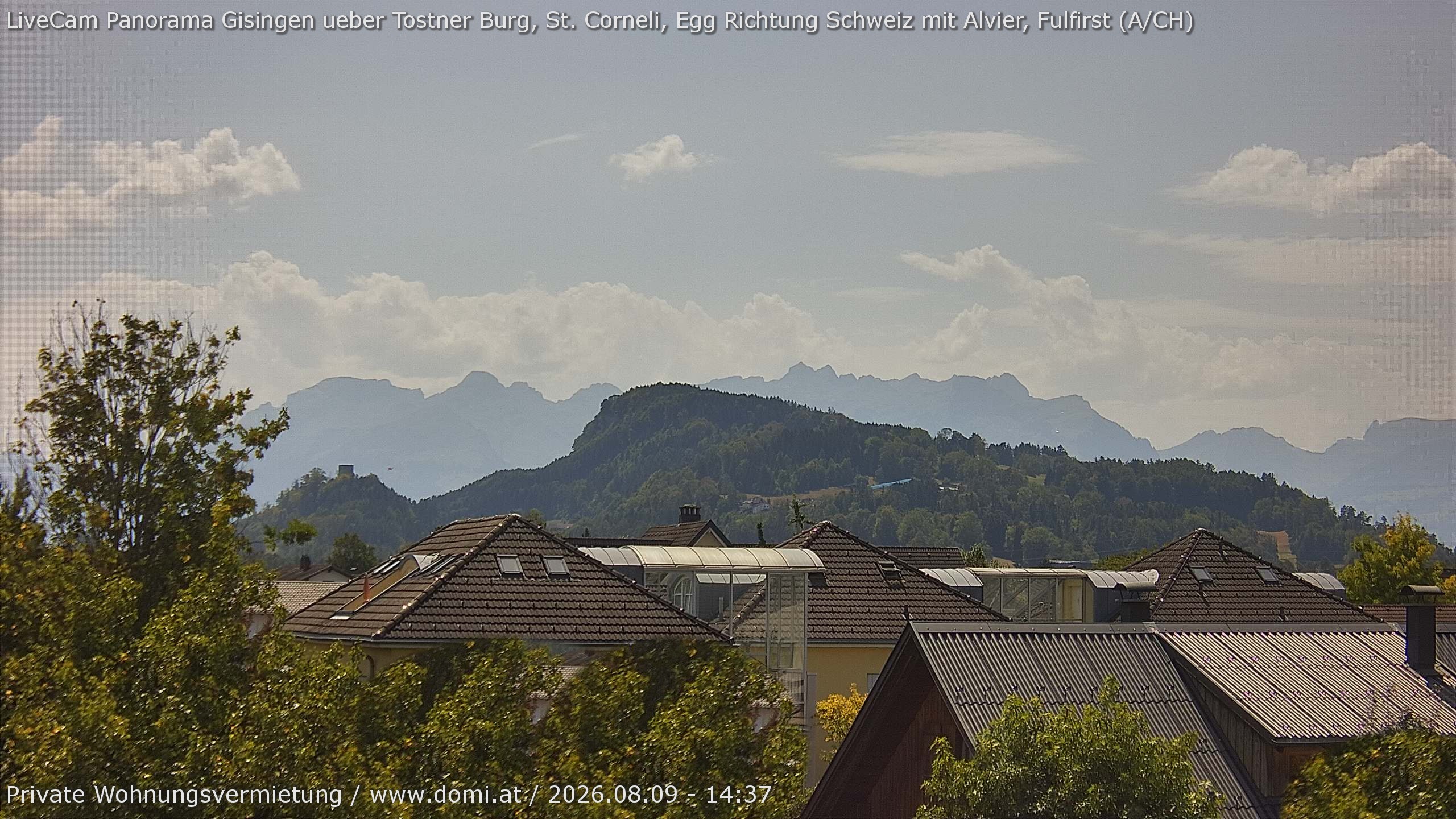 Archived image Webcam View of Alvier and Fulfirst from Gisingen in Feldkirch