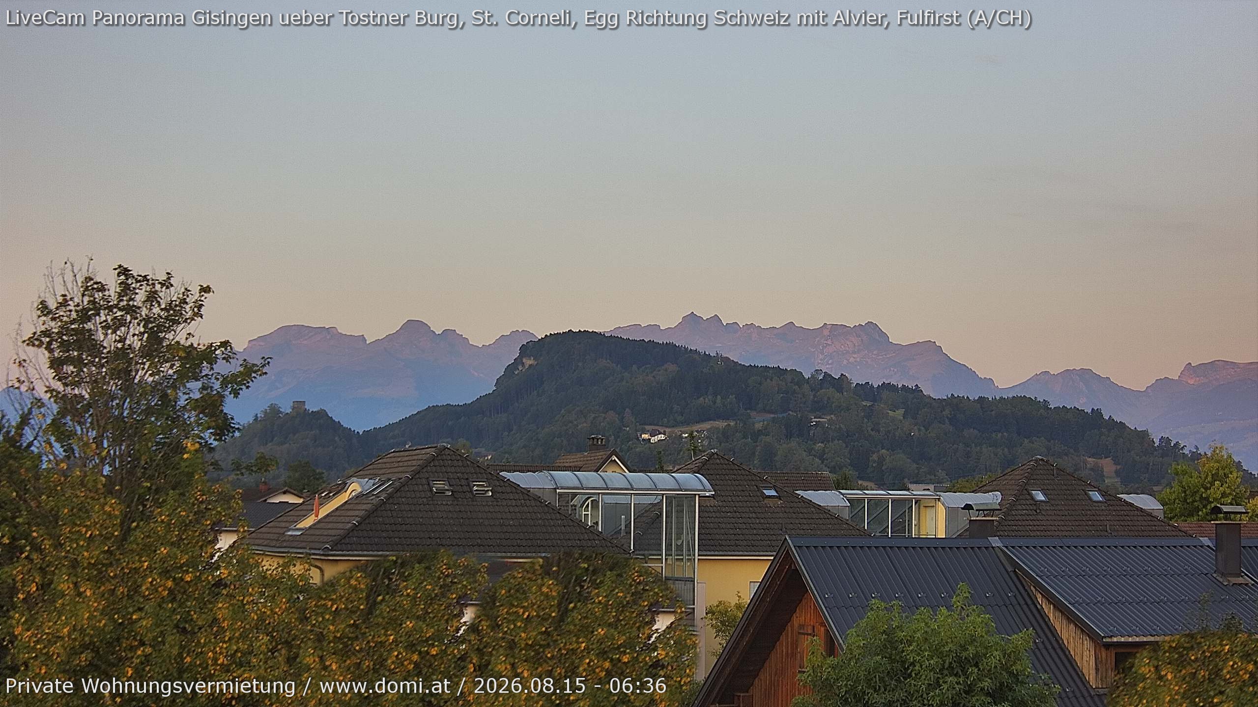 Archiv Foto Webcam Ausblick von Gisingen in Feldkirch auf Alvier und Fulfirst