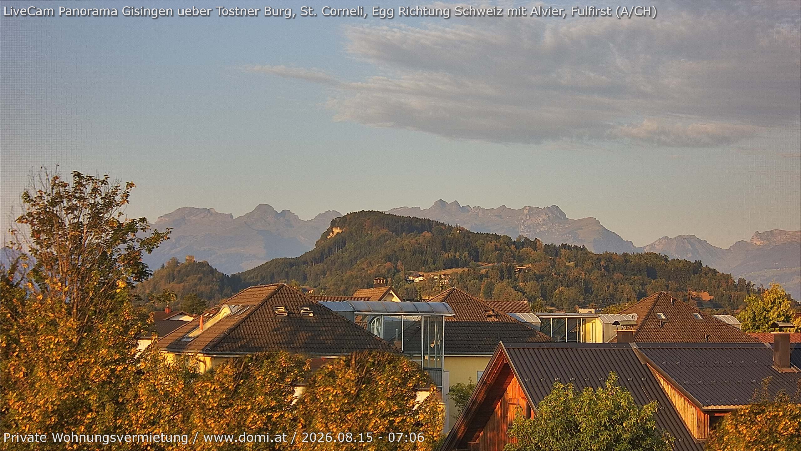 Archiv Foto Webcam Ausblick von Gisingen in Feldkirch auf Alvier und Fulfirst