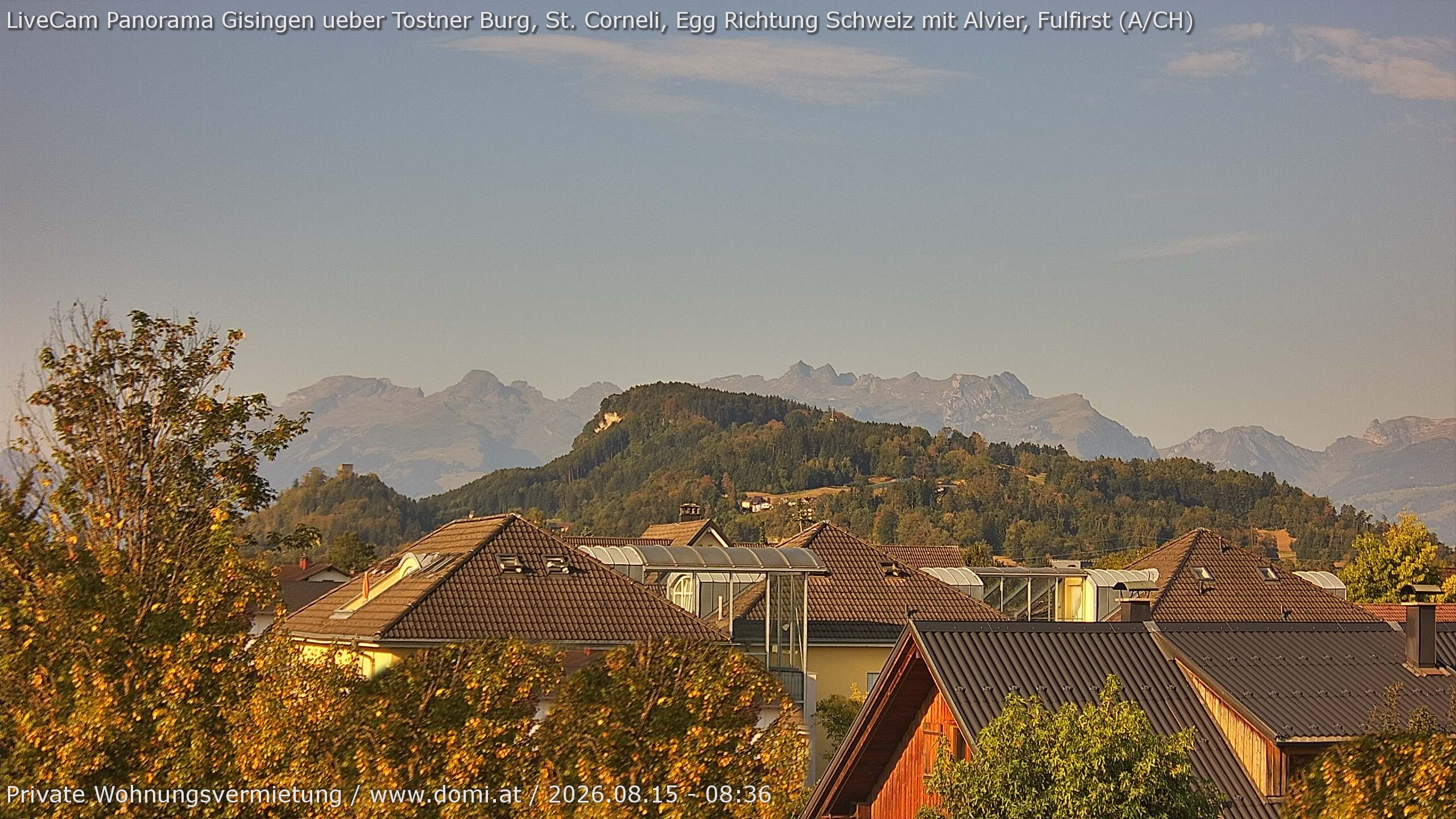 Archiv Foto Webcam Ausblick von Gisingen in Feldkirch auf Alvier und Fulfirst