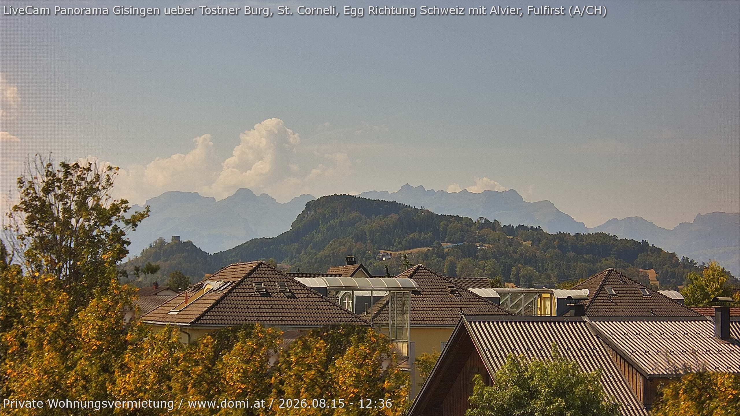 Archiv Foto Webcam Ausblick von Gisingen in Feldkirch auf Alvier und Fulfirst