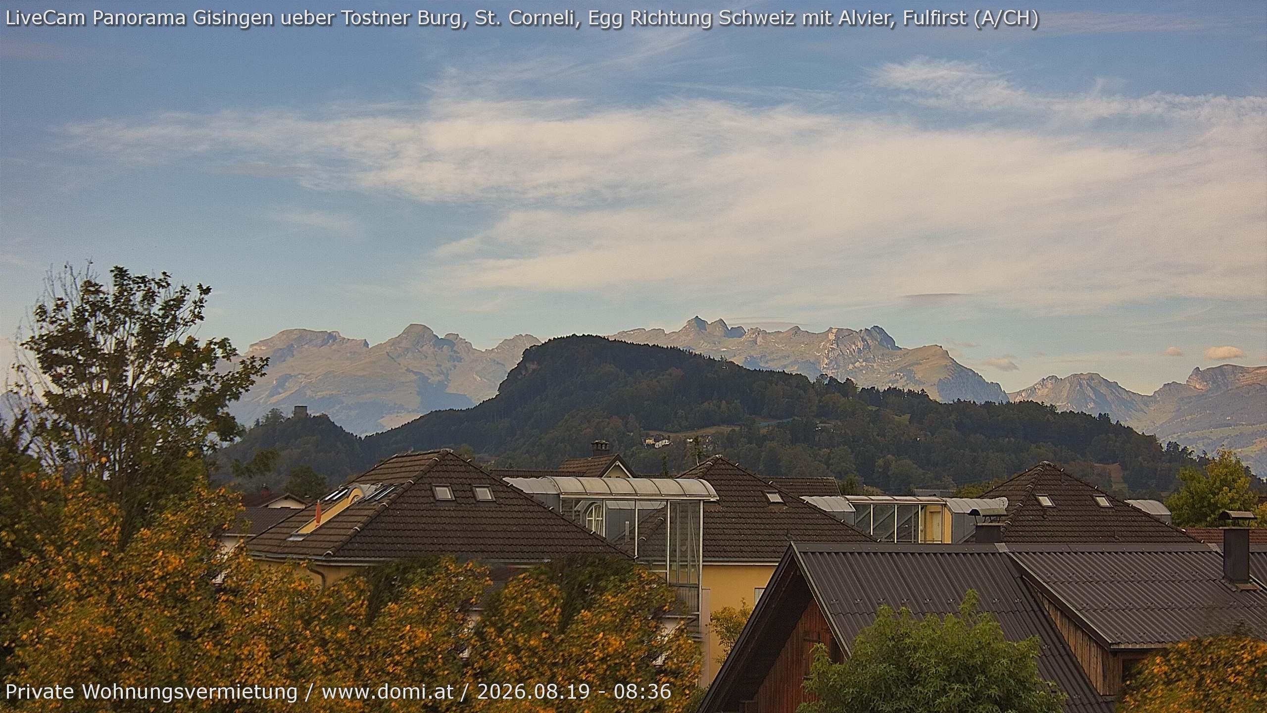 Archived image Webcam View of Alvier and Fulfirst from Gisingen in Feldkirch