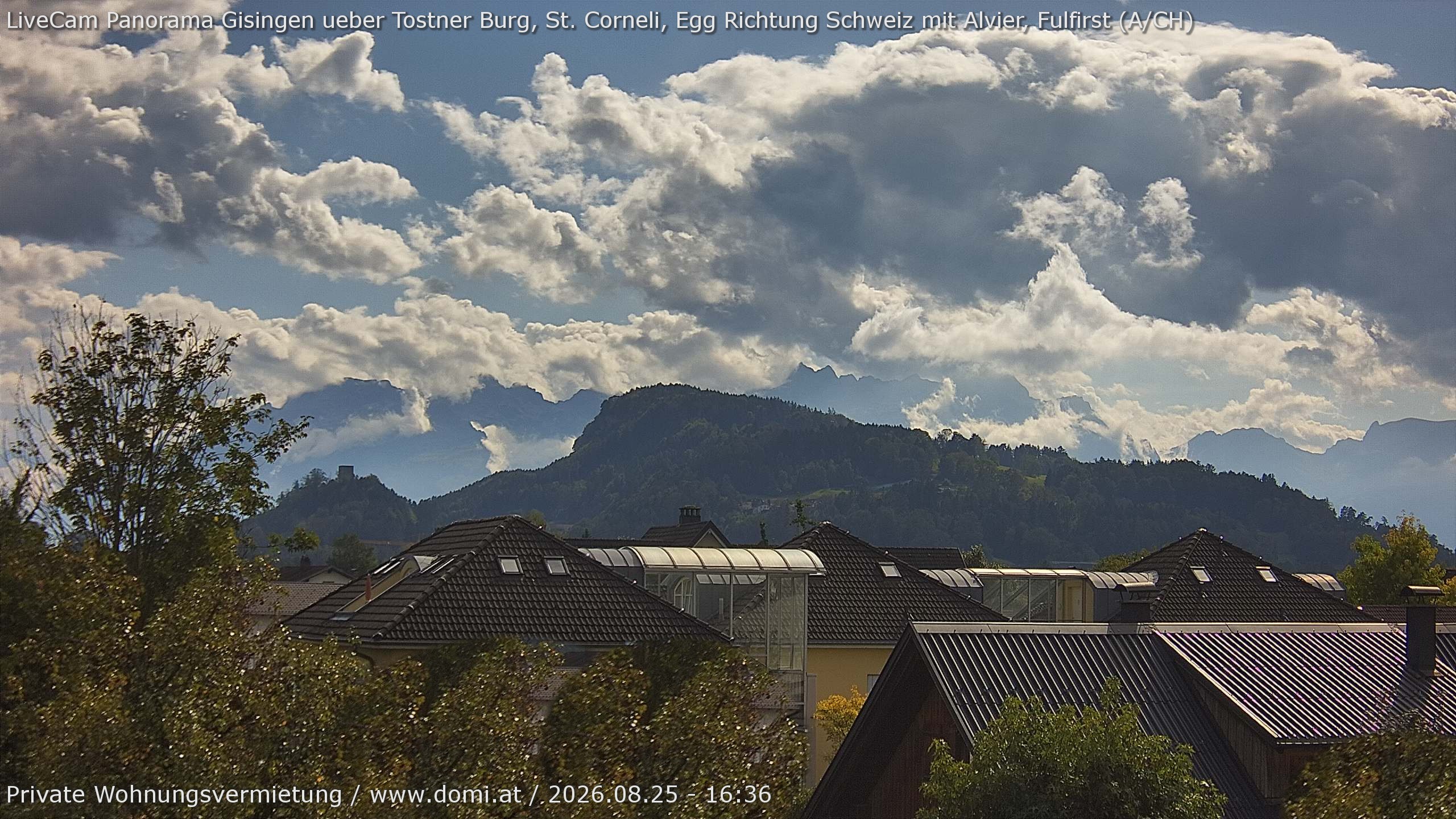 Archiv Foto Webcam Ausblick von Gisingen in Feldkirch auf Alvier und Fulfirst